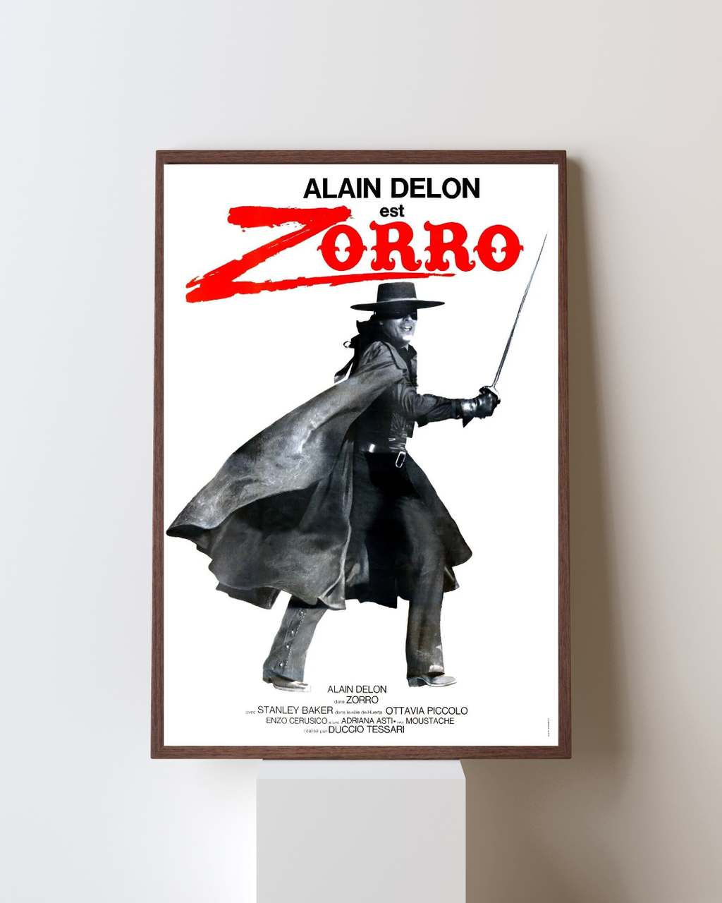 ZORRO, ALAIN DELON, 1975, reproducción de cartel de cine, HQ