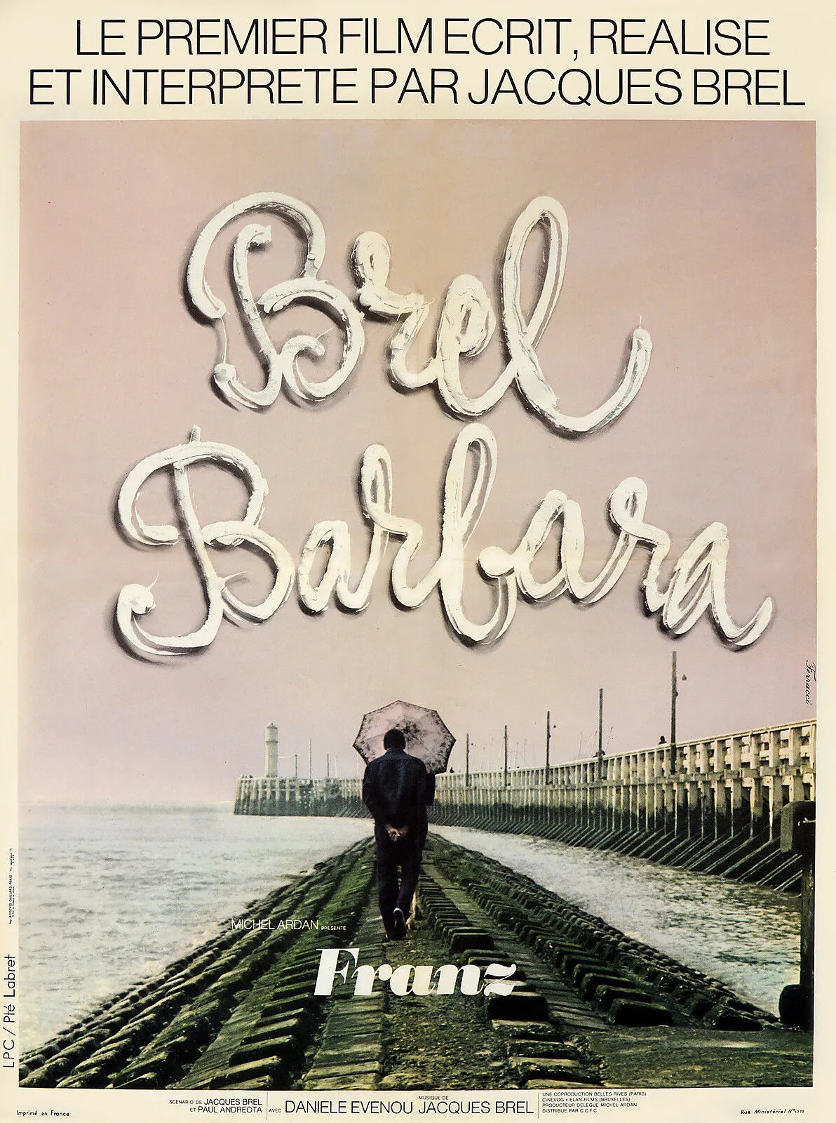 FRANZ, JACQUES BREL, BARBARA, 1971, REPRO MOVIE POSTER, VINTAGE, HQ