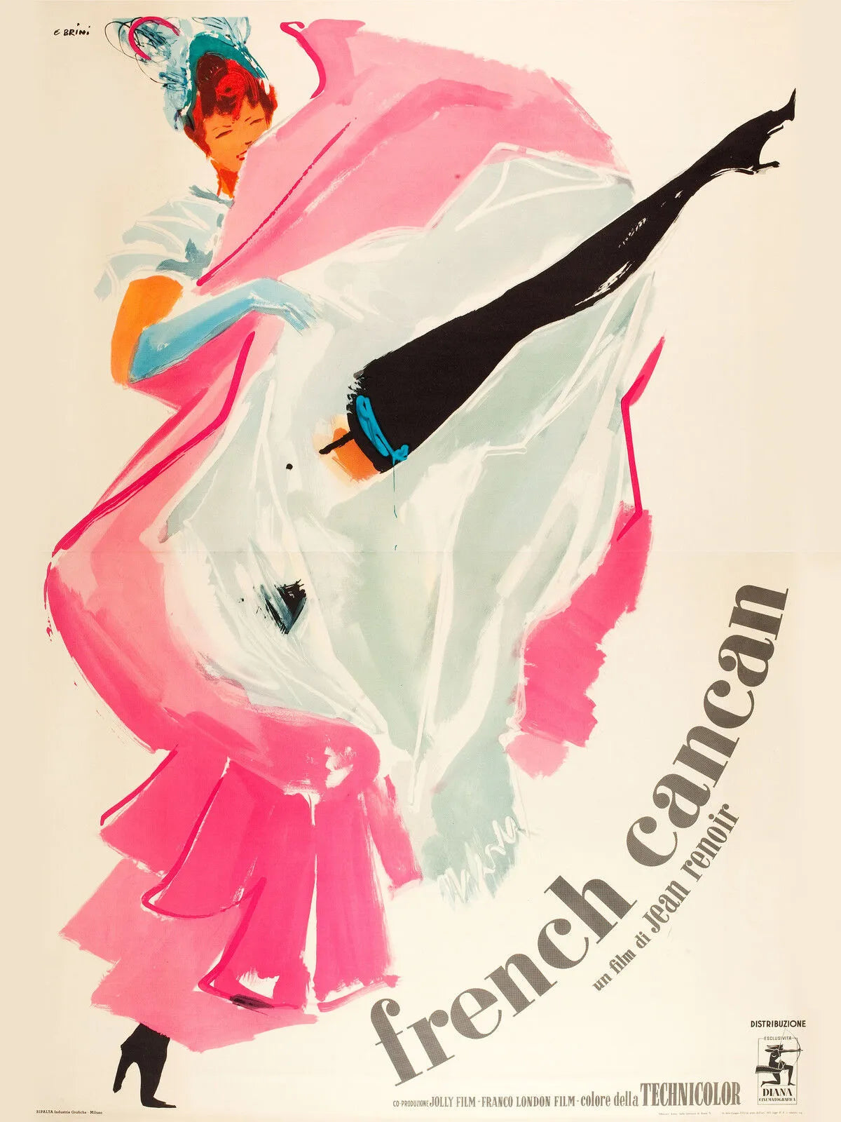 FRENCH CANCAN, JEAN GABIN, 1955, REPRO MOVIE POSTER, VINTAGE, HQ