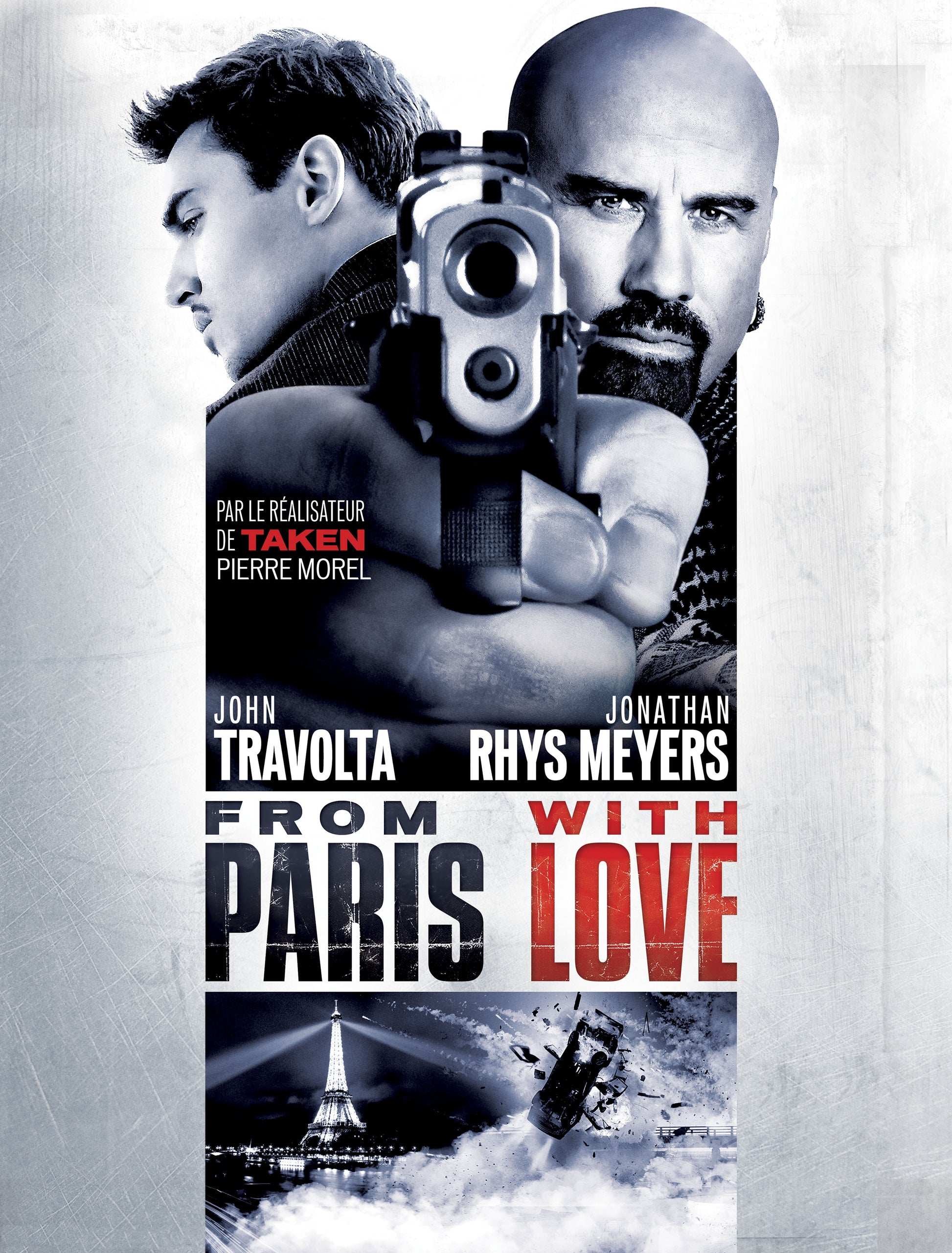 FROM PARIS WITH LOVE (2010) | JOHN TRAVOLTA & JONATHAN RHYS MEYERS | POSTER CINÉMA ACTION | POSTER HUB STUDIO RÉTRO | HQ