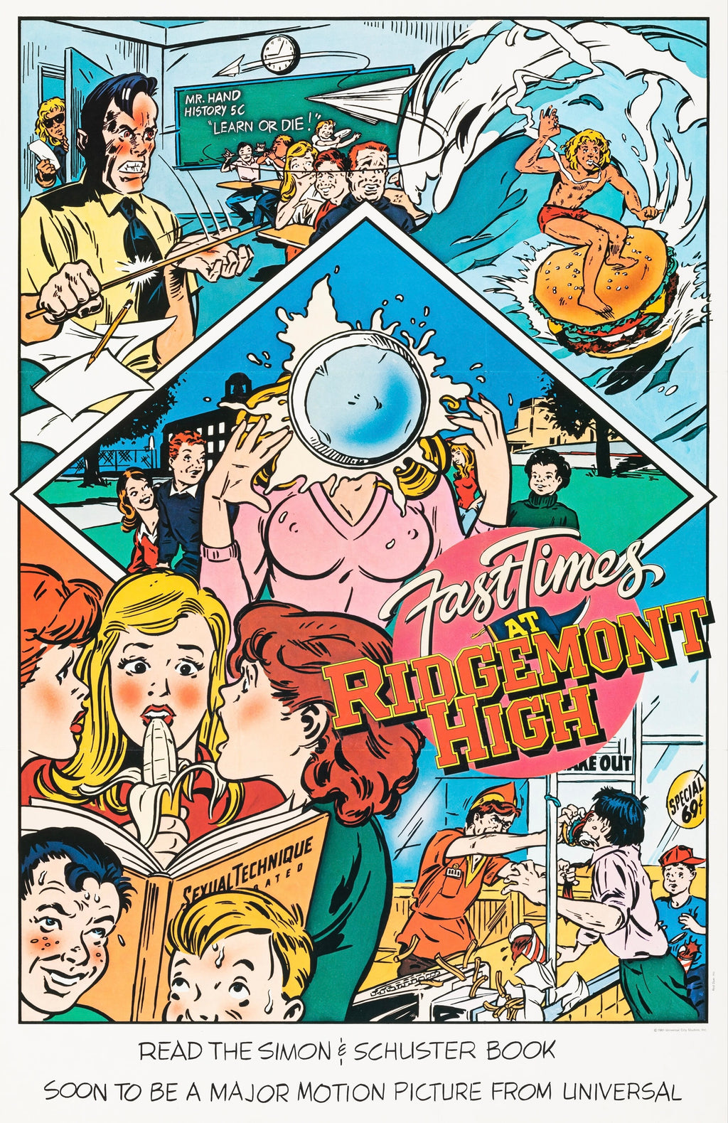 
Affiche du film Fast Times at Ridgemont High (1982) avec Sean Penn. Comédie culte des années 80. Reproduction HQ – Poster Hub.