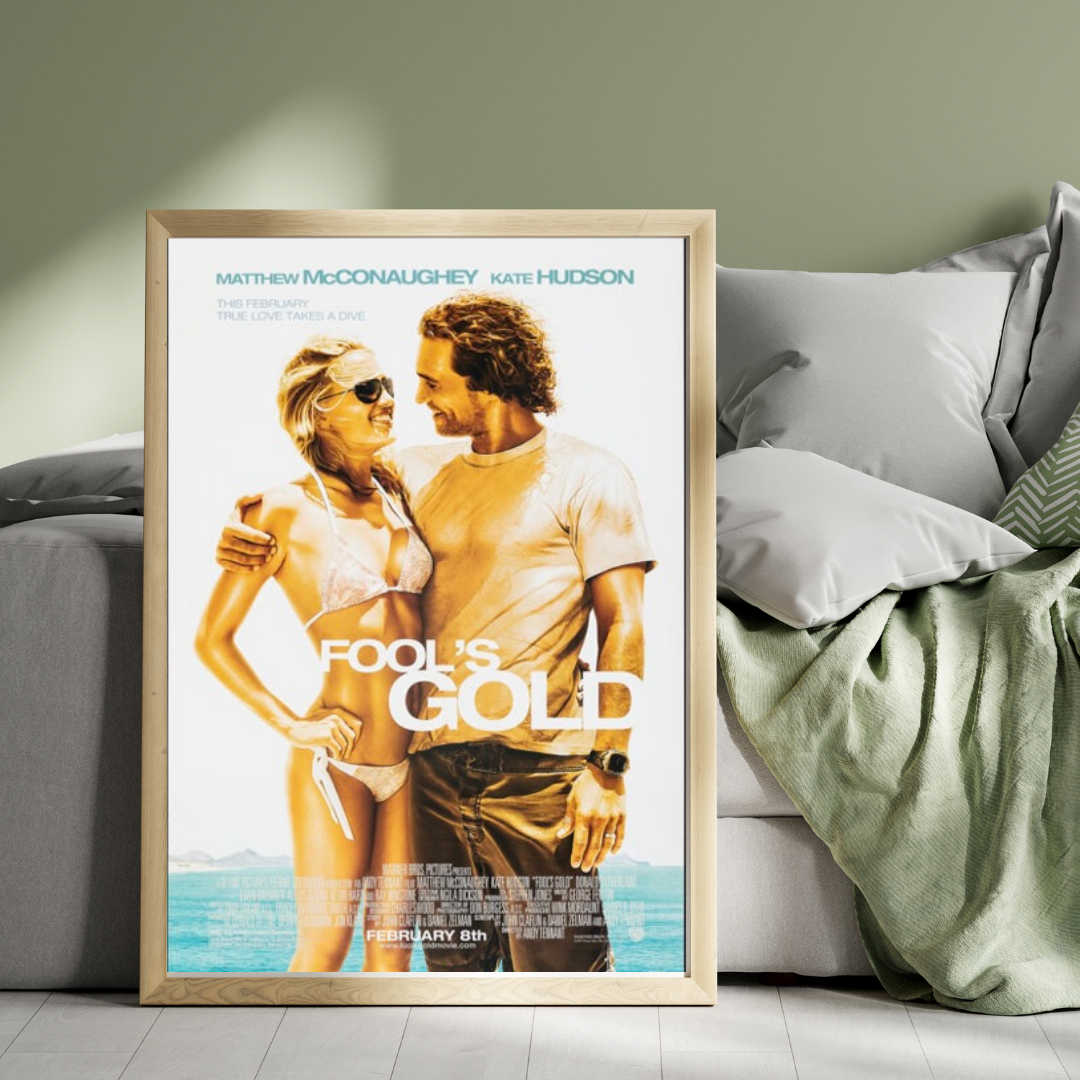FOOL’S GOLD – FILM (2008) – MATTHEW MCCONAUGHEY – KATE HUDSON – ROMANTIC ADVENTURE MOVIE POSTER – REPRODUCTION – POSTER HUB STUDIO – HQ