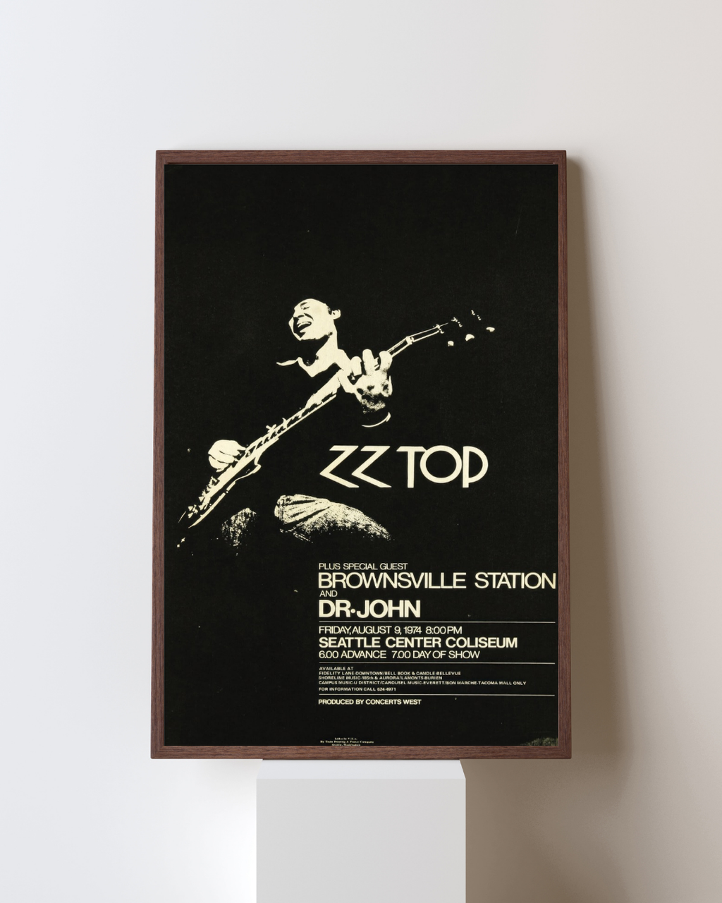 ZZ TOP SEATTLE 1974 – CARTEL CONCIERTO ROCK VINTAGE
