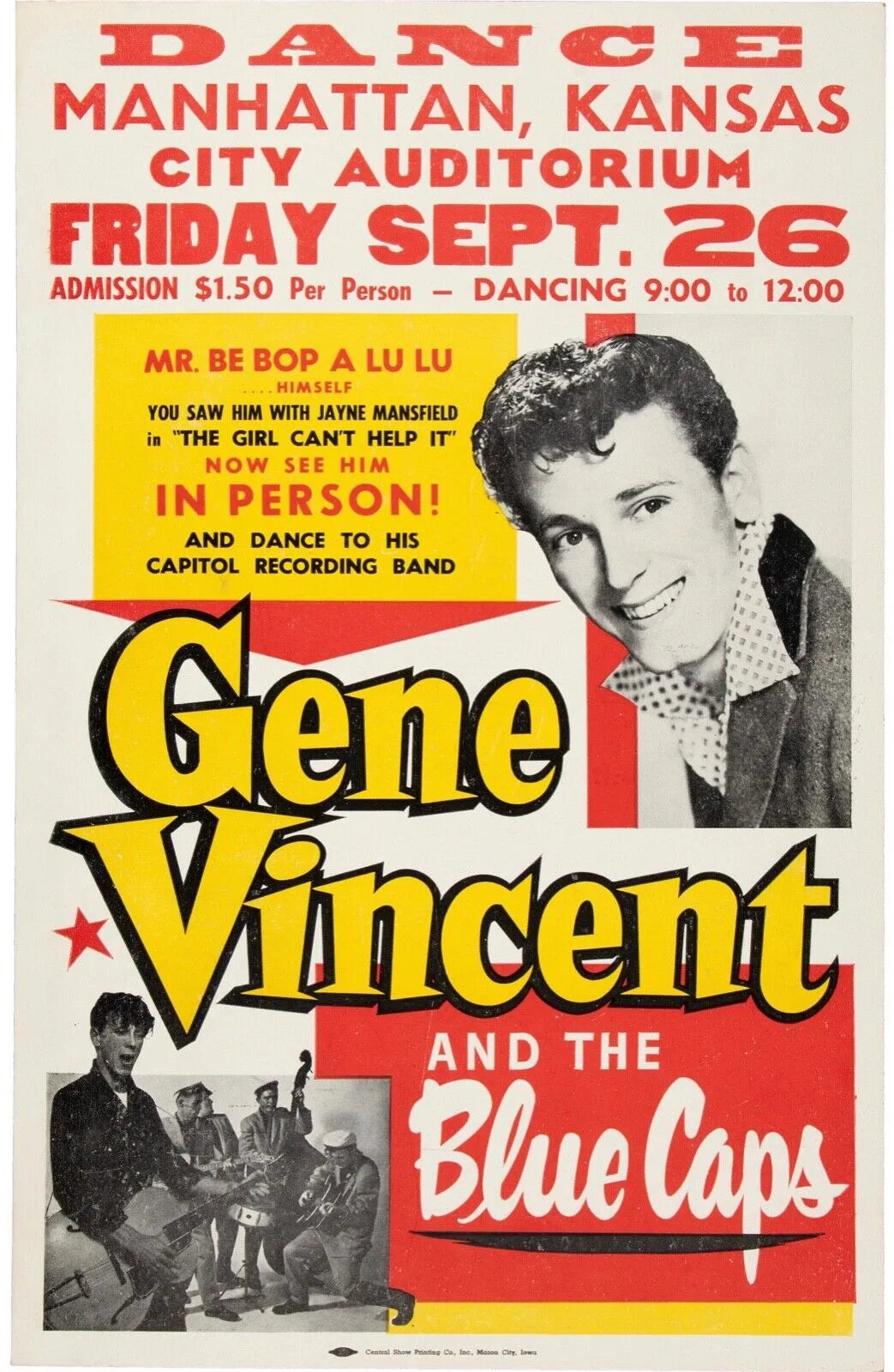 GENE VINCENT, 1950s, REPRO MUSIC & MOVIE POSTER, VINTAGE, HQ