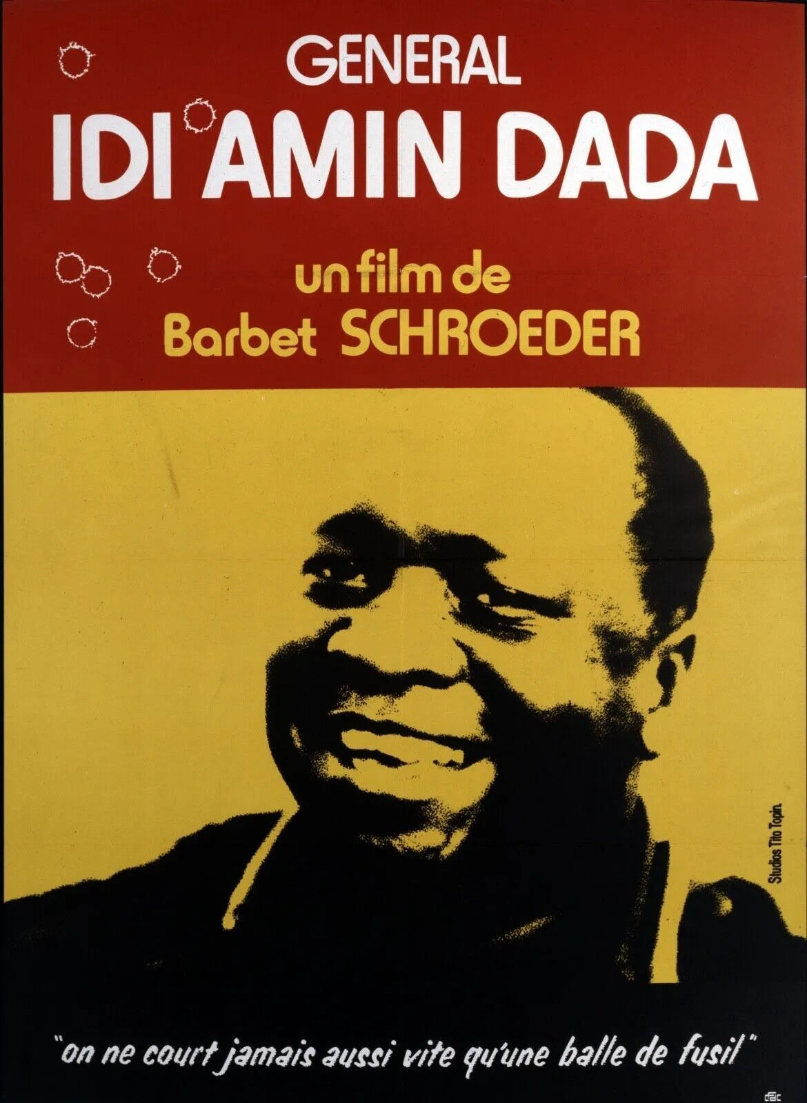 GENERAL IDI AMIN DADA, BARBET SCHROEDER, 1974, REPRO MOVIE POSTER, VINTAGE, HQ