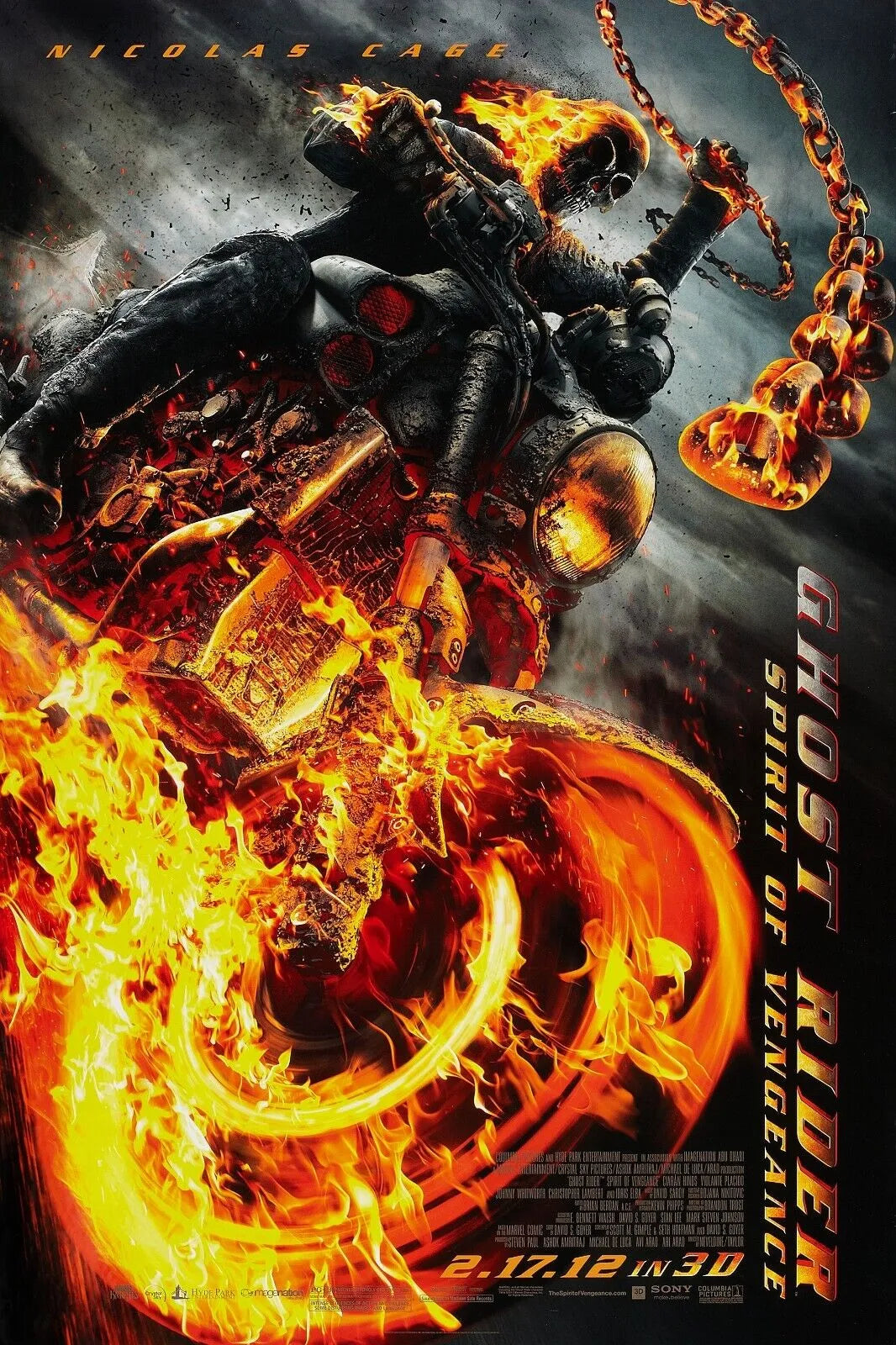 GHOST RIDER, NICOLAS CAGE, 2007, REPRO MOVIE POSTER, VINTAGE, HQ.