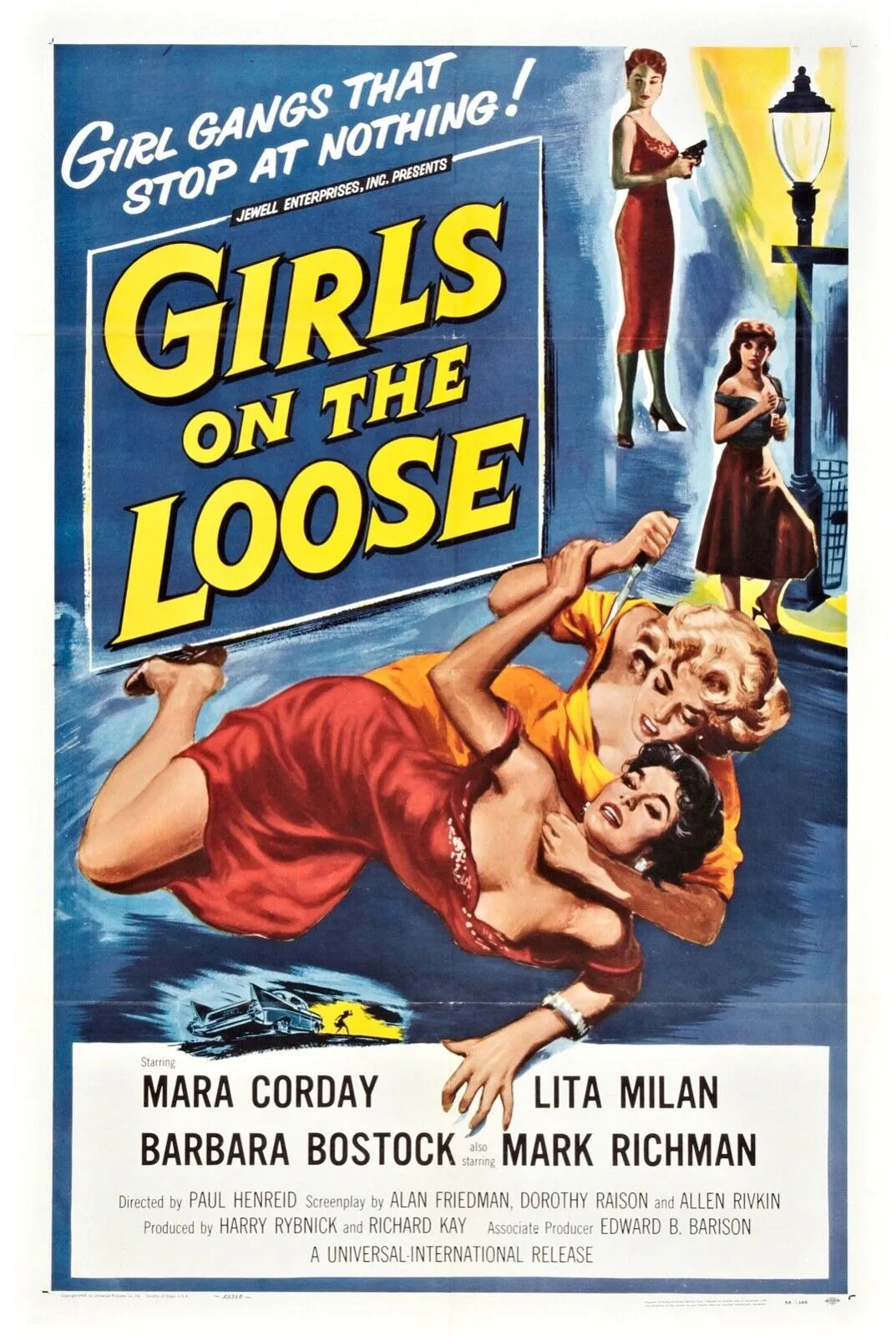 GIRLS ON THE LOOSE, LITA MILAN, REPRO AFFICHE CINEMA VINTAGE HQ