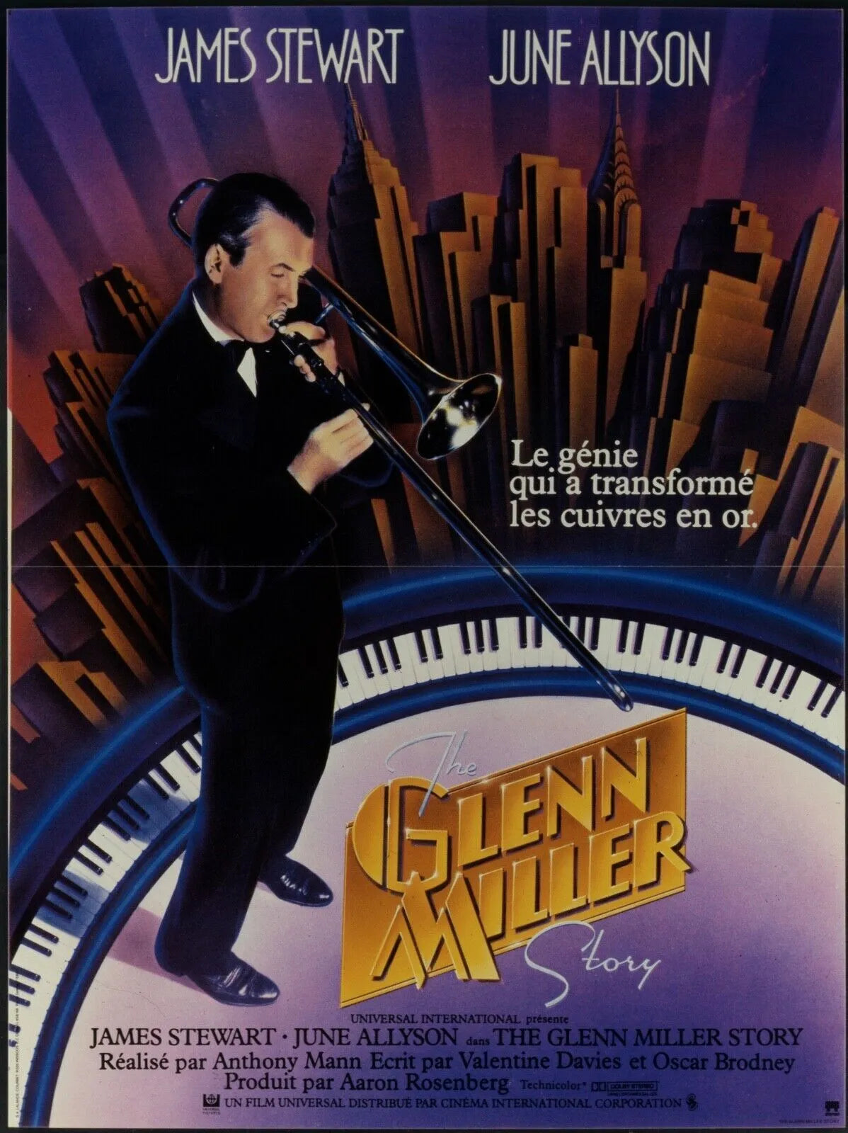 GLENN MILLER STORY, JAMES STEWART, 1954, REPRO MOVIE POSTER, VINTAGE, HQ.