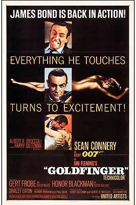 GOLDFINGER, SEAN CONNERY, 007, REPRO AFFICHE CINEMA HQ VINTAGE
