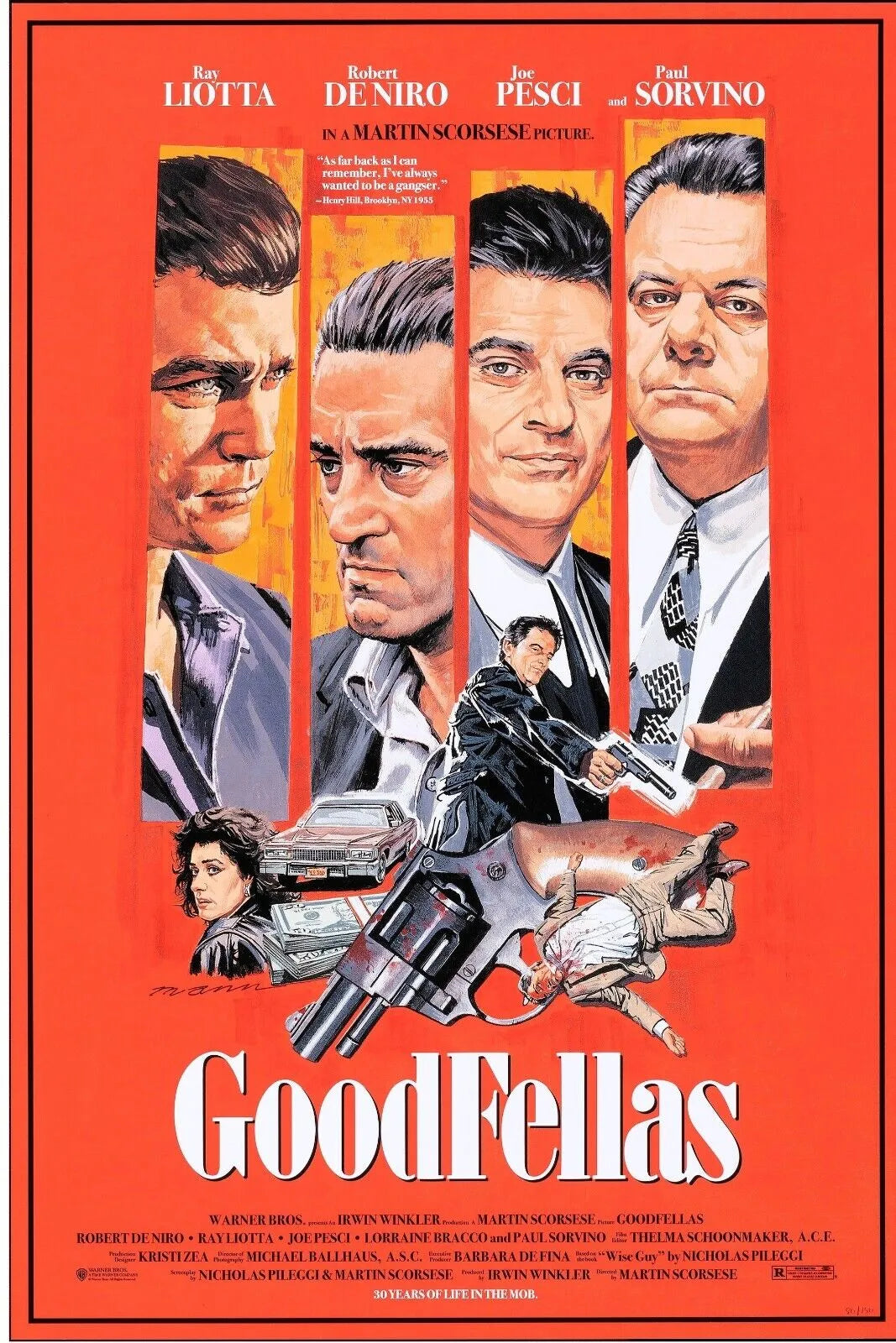 GOODFELLAS, PAUL MAN, 2023, REPRO MOVIE POSTER, VINTAGE, HQ.
