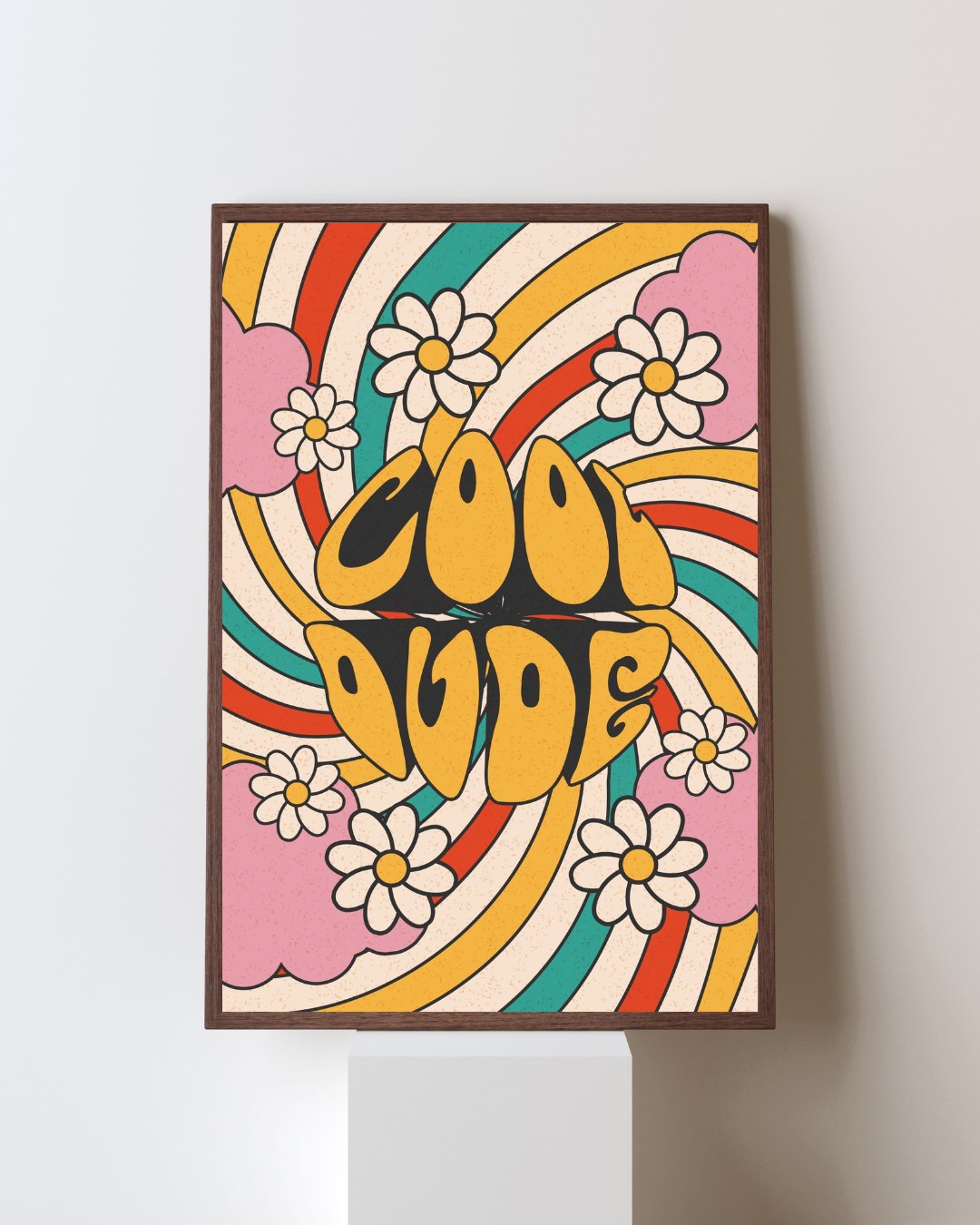 PÓSTER "BUENAS VIBRAS" RETRO FLOWER POWER HUB STUDIO RETRO, HQ