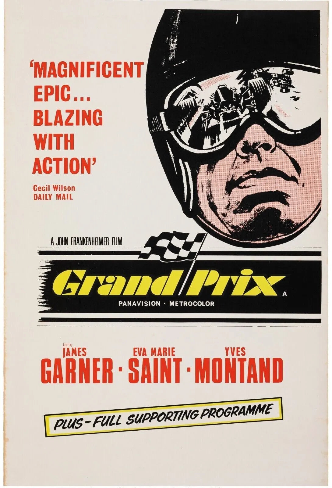 GRAND PRIX, JAMES GARNER, 1966, REPRO MOVIE POSTER, VINTAGE, HQ