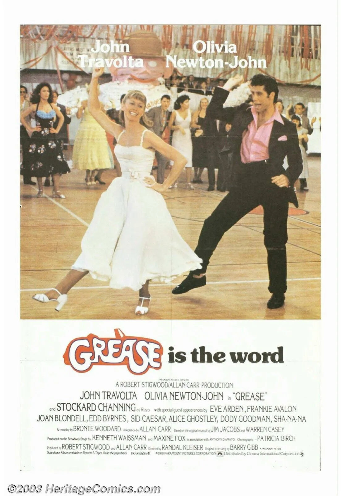 GREASE IN THE WORD, TRAVOLTA - REPRO AFFICHE DE CINEMA MUSIQUE VINTAGE HQ