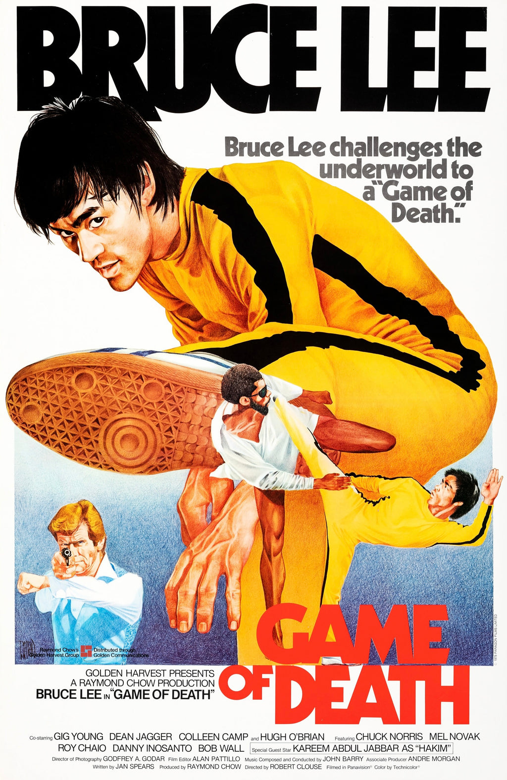 Affiche culte Game of Death avec Bruce Lee. Film d’arts martiaux iconique de 1978. Reproduction HQ – Poster Hub Studio.