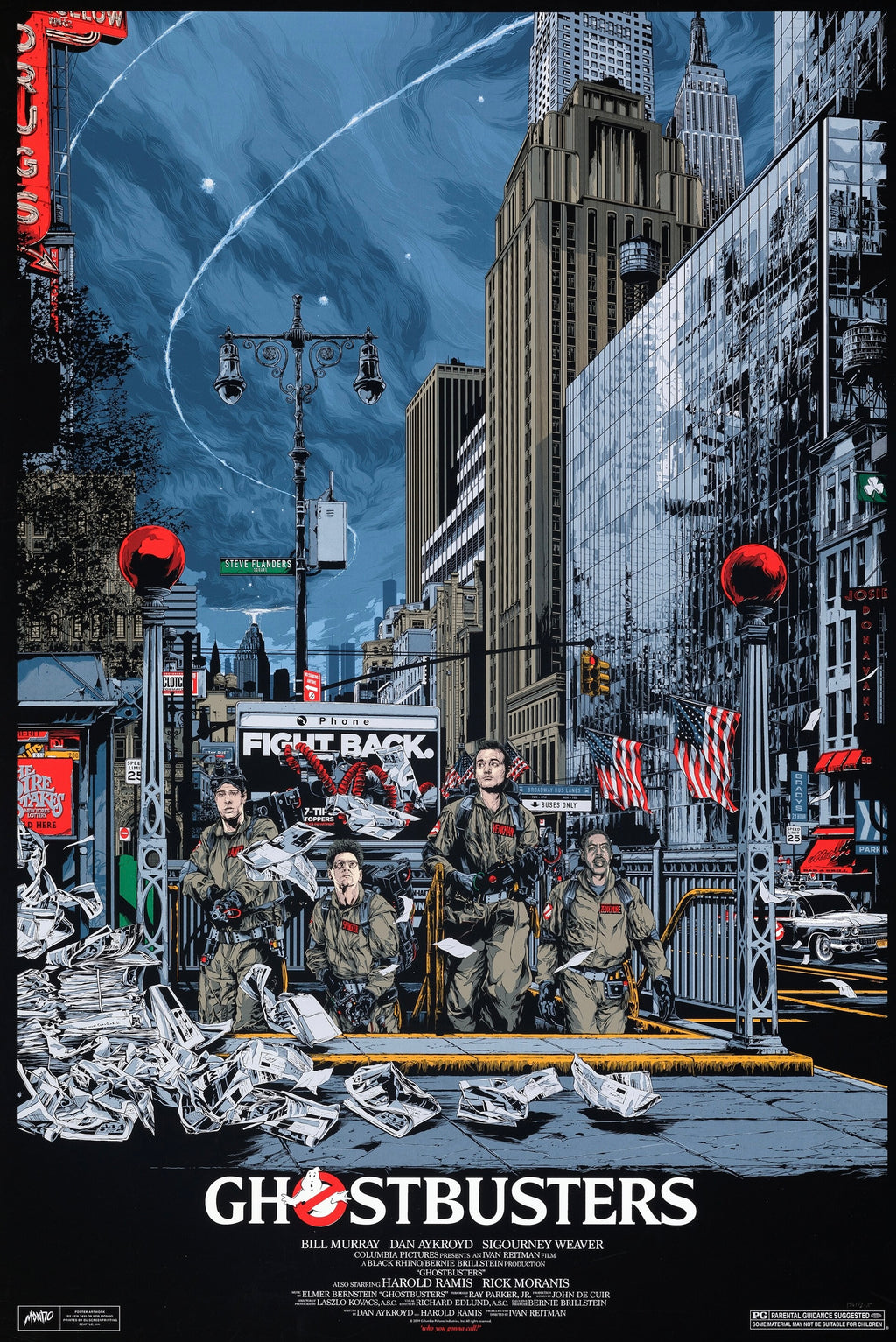 Affiche du film Ghostbusters (1984) avec Bill Murray. Comédie fantastique culte des années 80. Reproduction HQ – Poster Hub.