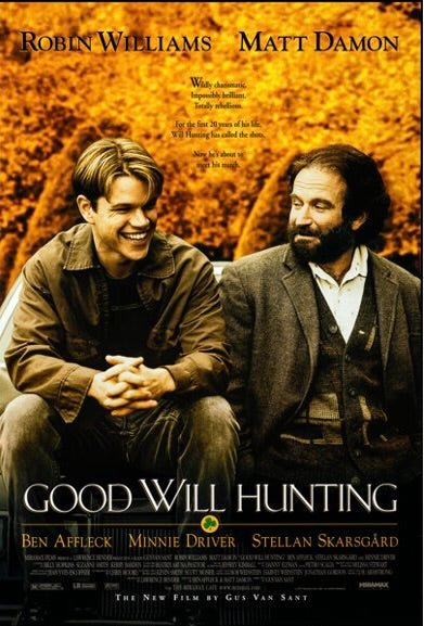 Affiche Good Will Hunting (1997) avec Matt Damon et Robin Williams. Film culte émouvant. Reproduction haute qualité – Poster Hub Studio.