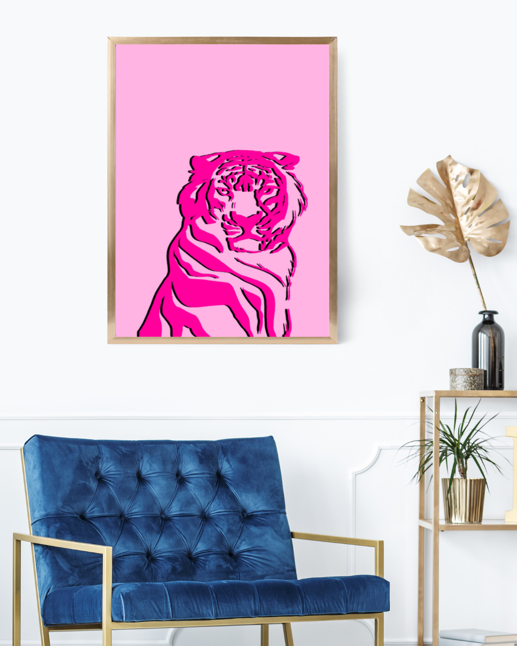 TIGRE ROSE POP ART POSTER HUB STUDIO RÉTRO, HQ