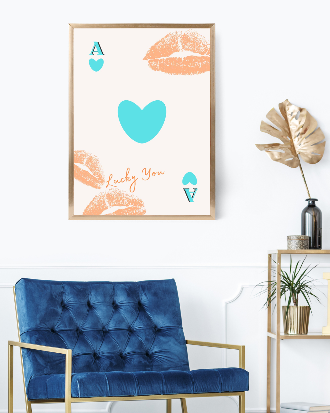 “LUCKY YOU” – AMOUR POP & MINIMALISTE POSTER HUB STUDIO RÉTRO, HQ