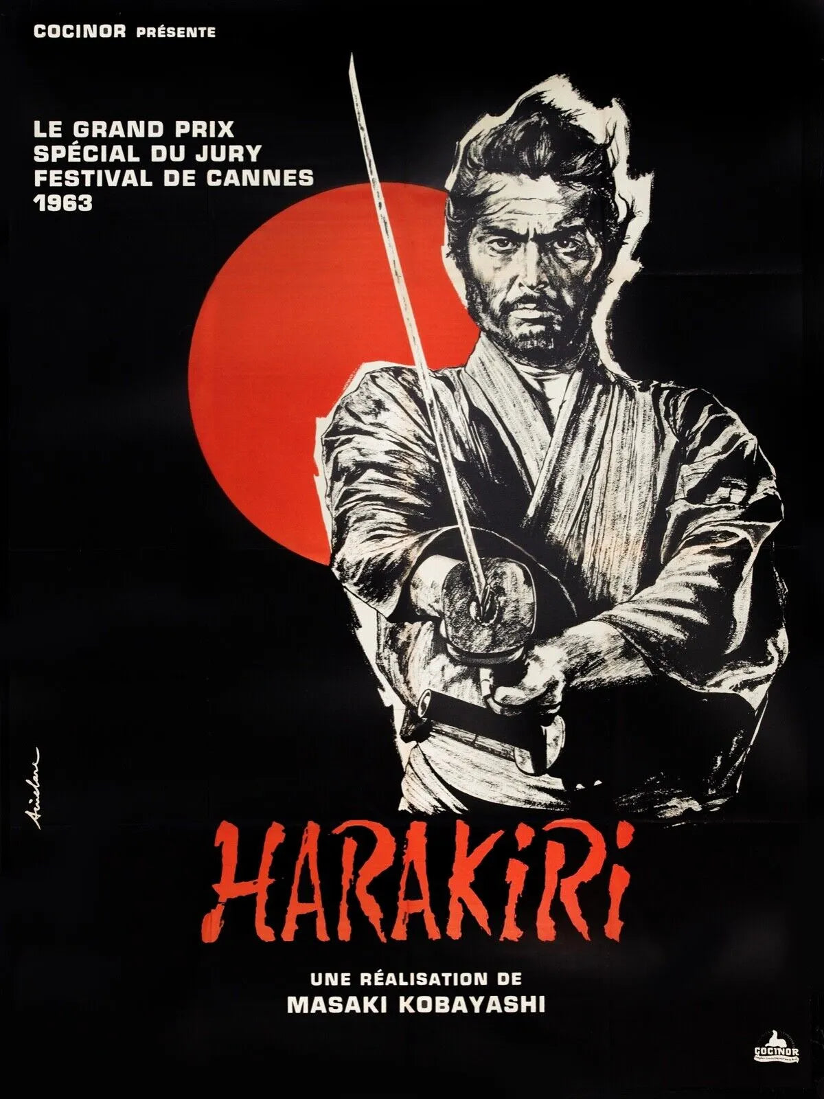 HARAKIRI, MASAKI KOBAYASHI, SABRE, 1962, REPRO AFFICHE CINEMA SUR TOILE HQ