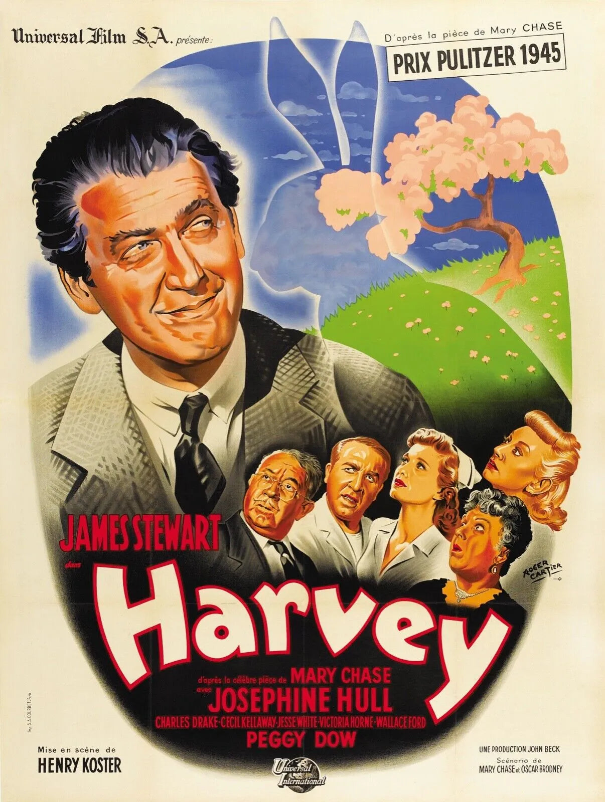HARVEY, JAMES STEWART, 1950, REPRO AFFICHE CINEMA VINTAGE, HQ