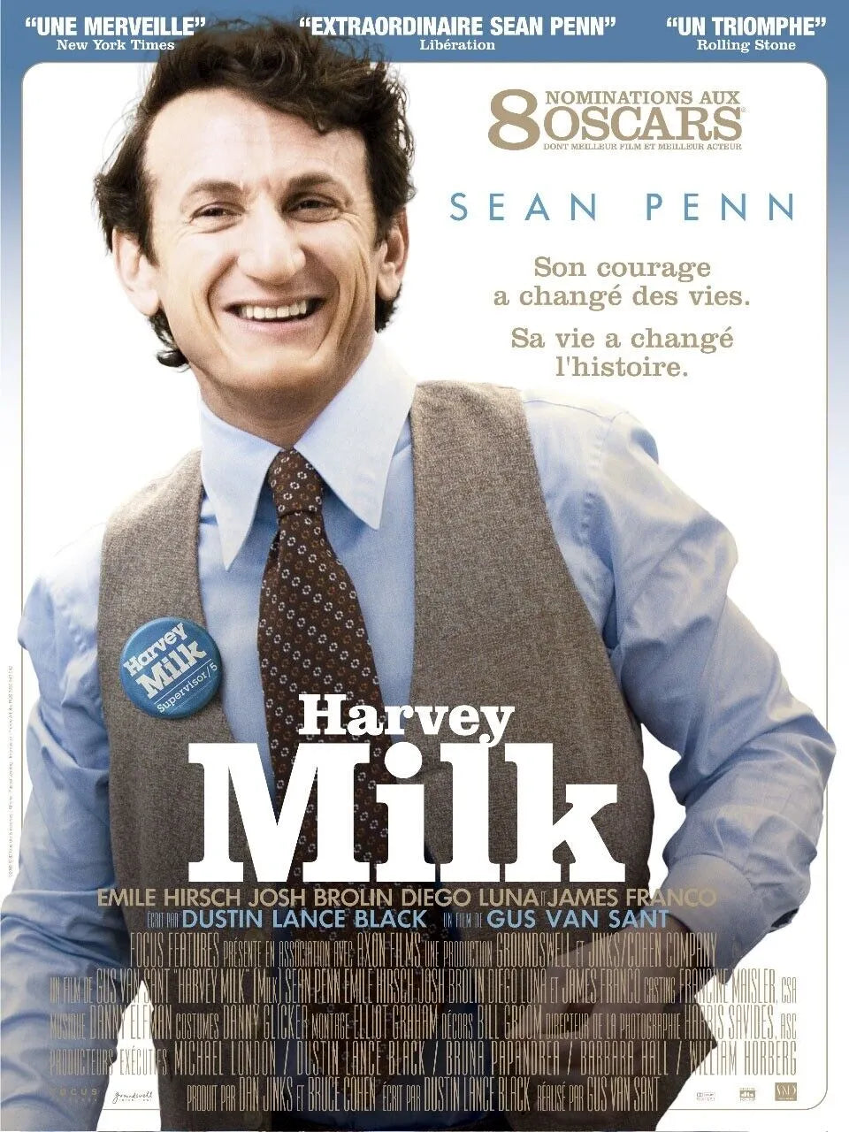 HARVEY MILK, SEAN PENN, 2008, Repro affiche cinema HQ