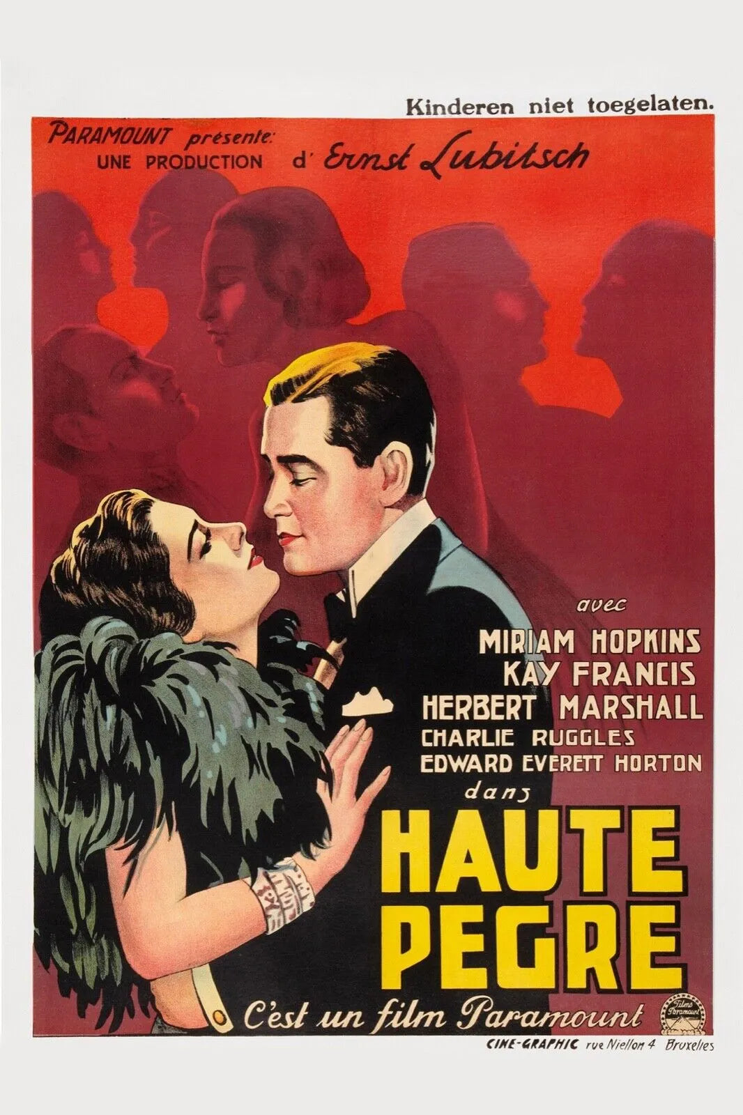 HAUTE PÈGRE, MIRIAM HOPKINS, 1932, REPRO MOVIE POSTER, VINTAGE, HQ.