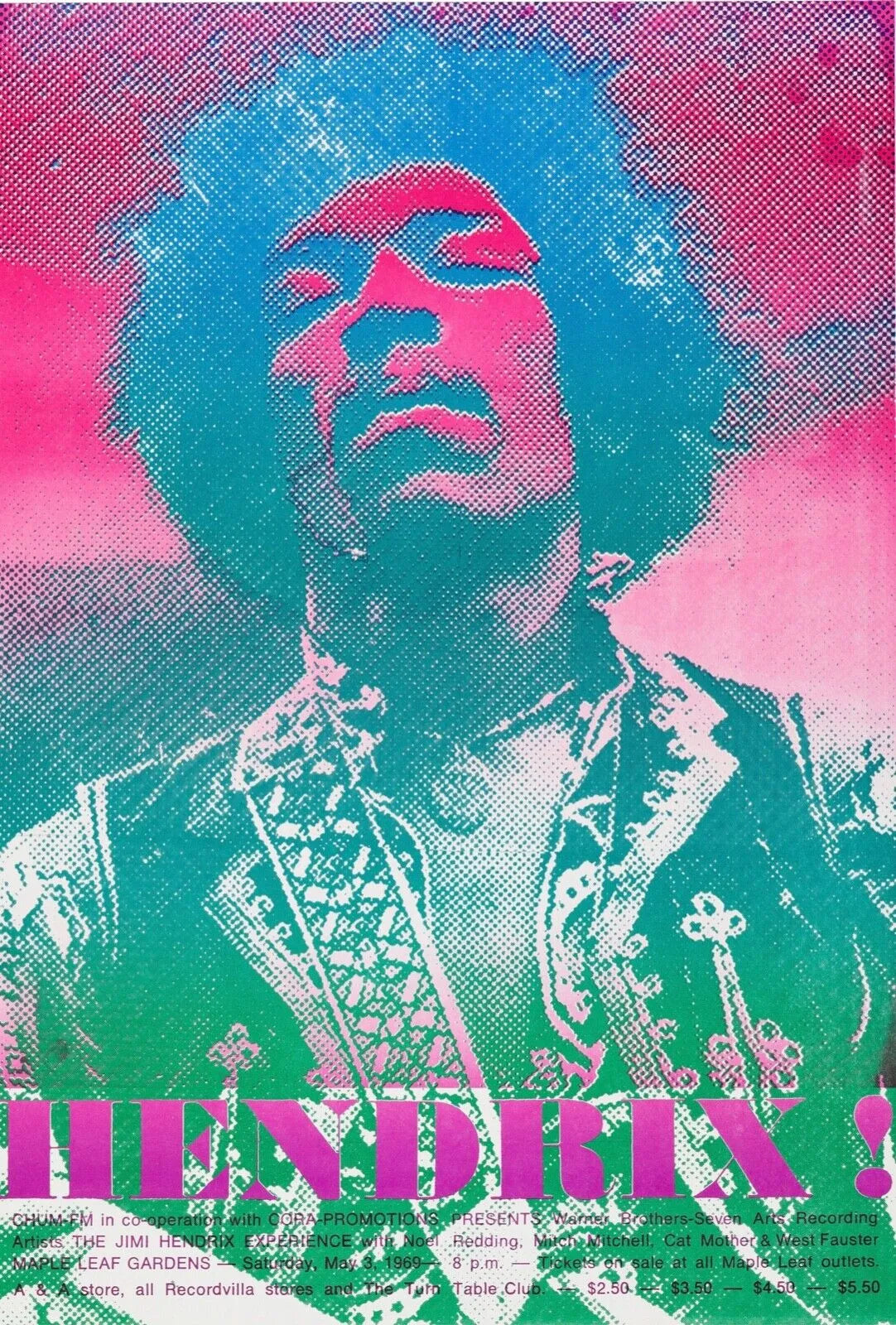 HENDRIX ! REPRO AFFICHE MUSIQUE VINTAGE HQ