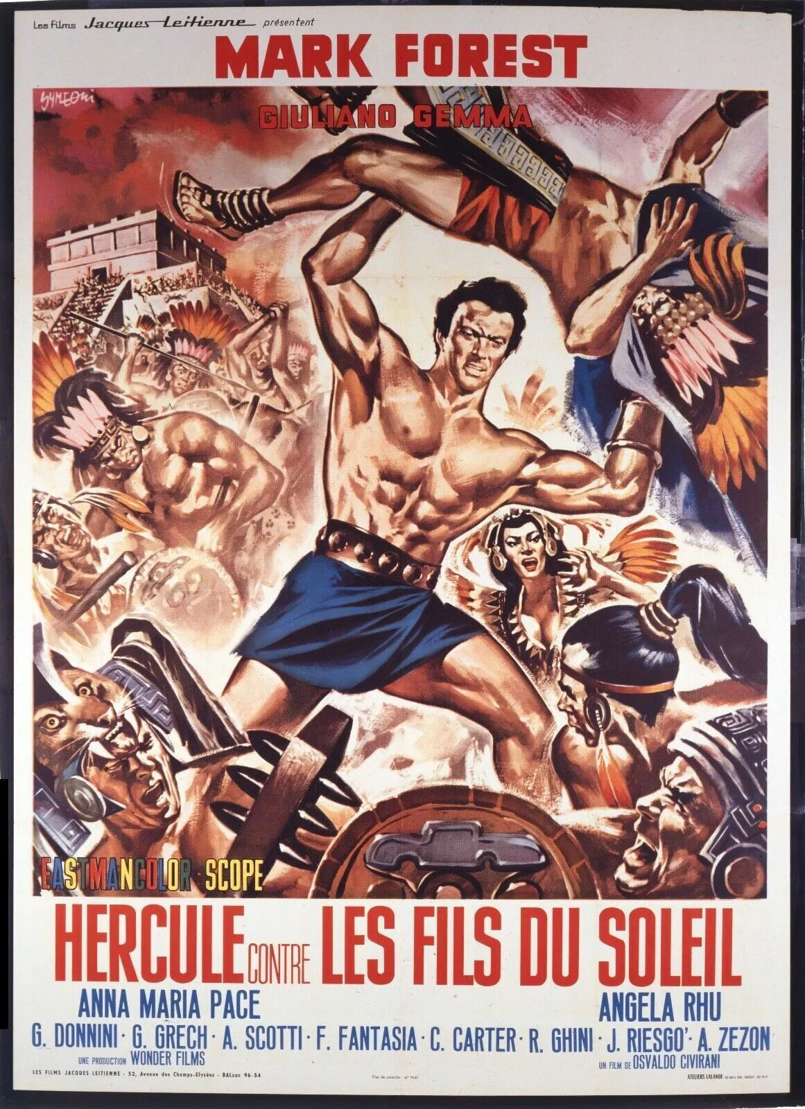 HERCULE CONTRE LES FILS DU SOLEIL, MARK FOREST, 1964, REPRO MOVIE POSTER, VINTAGE, HQ