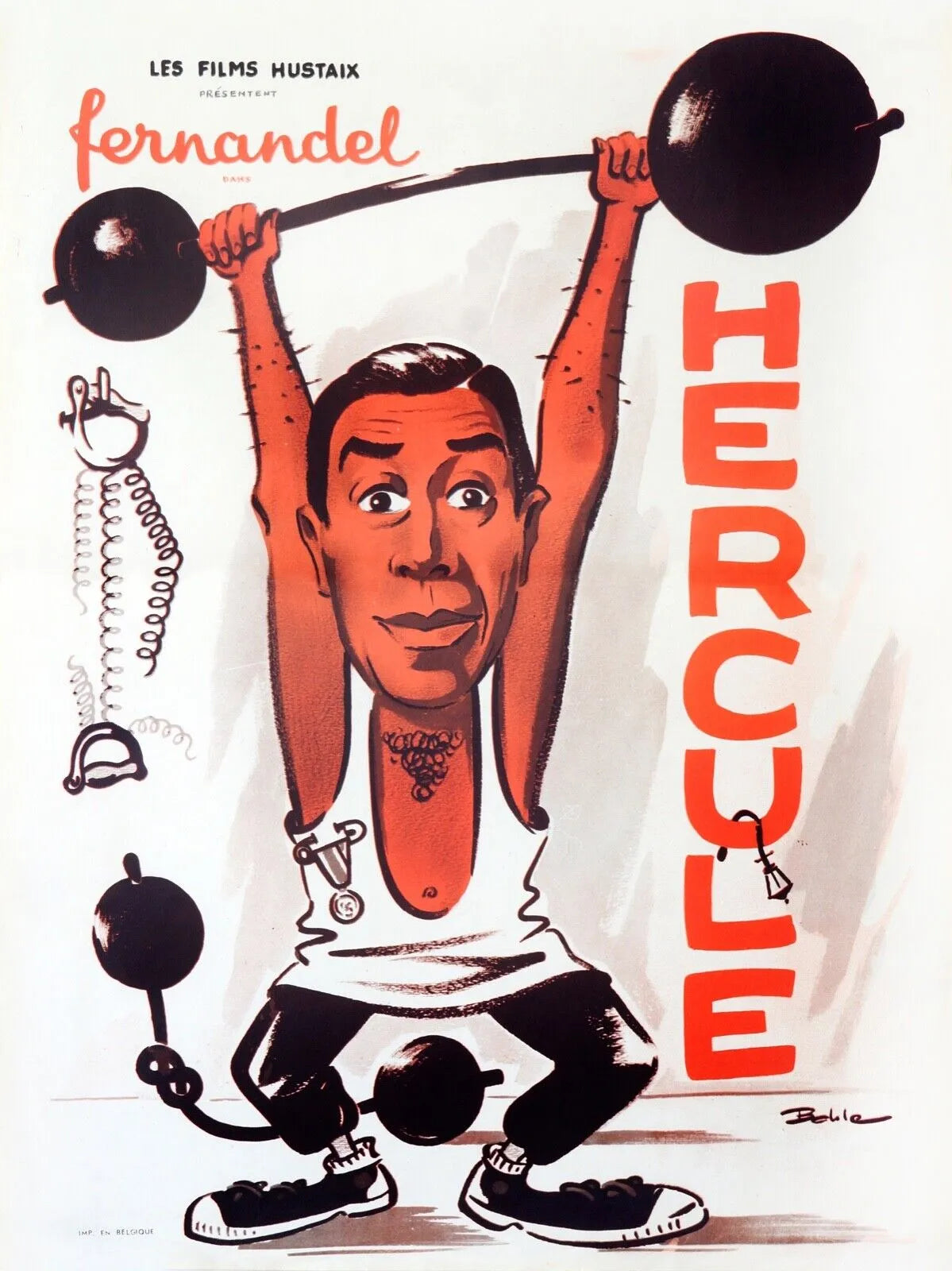HERCULE FERNADEL, HALTÉROPHILIE, REPRO AFFICHE CINEMA VINTAGE HQ