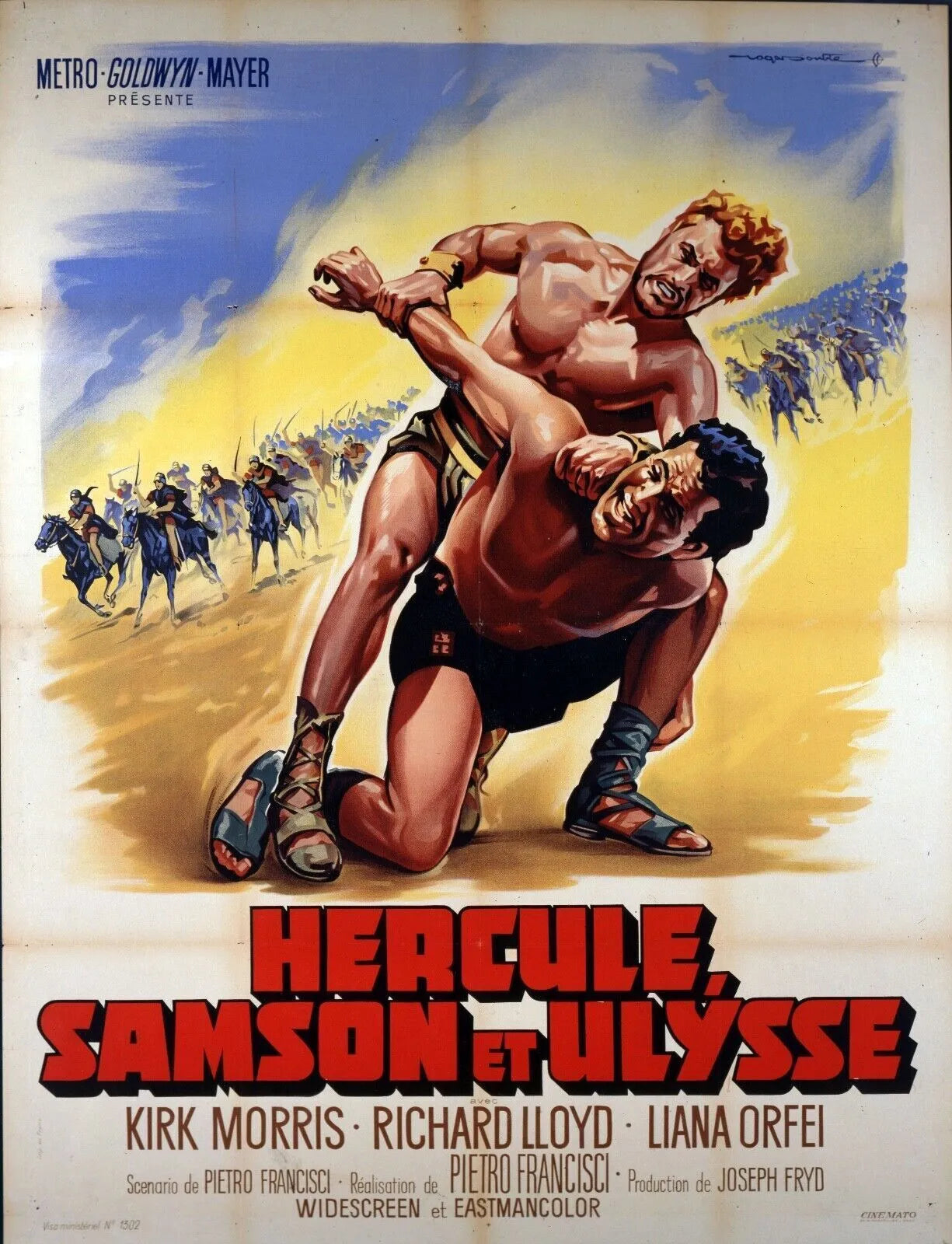 HERCULE, SAMSON ET ULYSSE – KIRK MORRIS, 1963 – REPRO AFFICHE CINÉMA VINTAGE