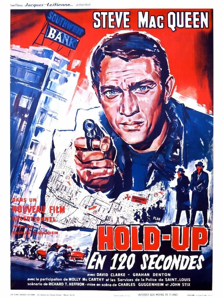HOLD-UP EN 120 SECONDES, Mac Queen, 1968, Repro Affiche Cinéma