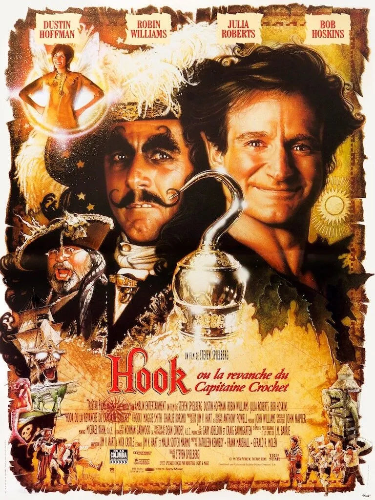 HOOK, ROBIN WILLIAMS, 1991, REPRO MOVIE POSTER, VINTAGE, HQ.