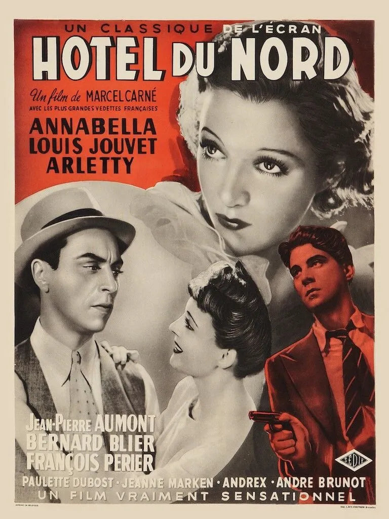 HOTEL DU NORD, ARLETTY, 1938, REPRO MOVIE POSTER, VINTAGE, HQ
