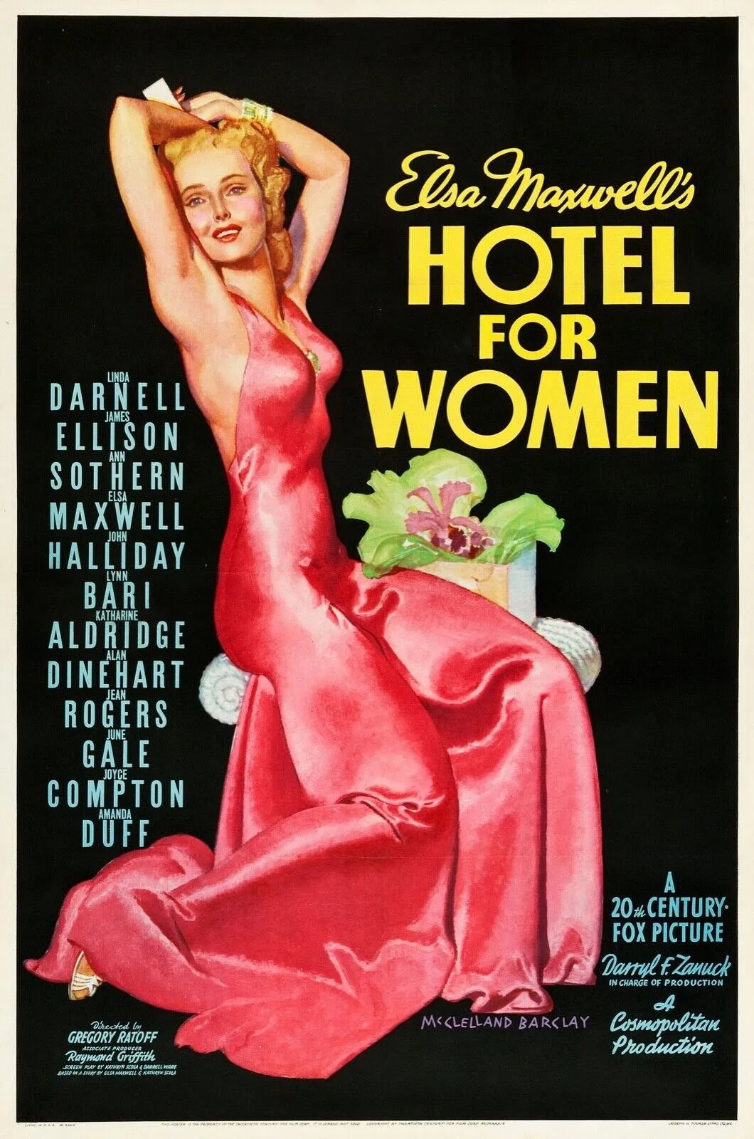 HOTEL FOR WOMEN, LINDA DARNELL, REPRO AFFICHE CINEMA HQ