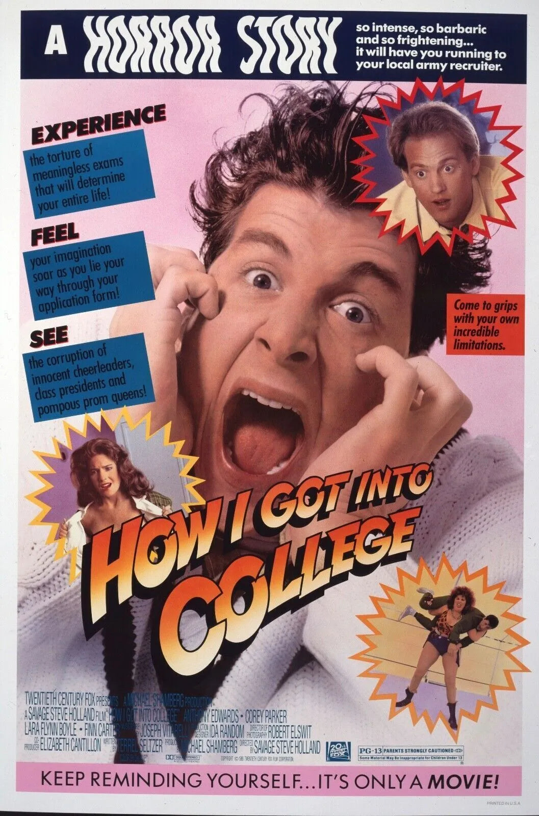 HOW I GOT INTO COLLEGE, LARA FLYNN BOYLE, 1989, REPRO MOVIE POSTER, VINTAGE, HQ.
