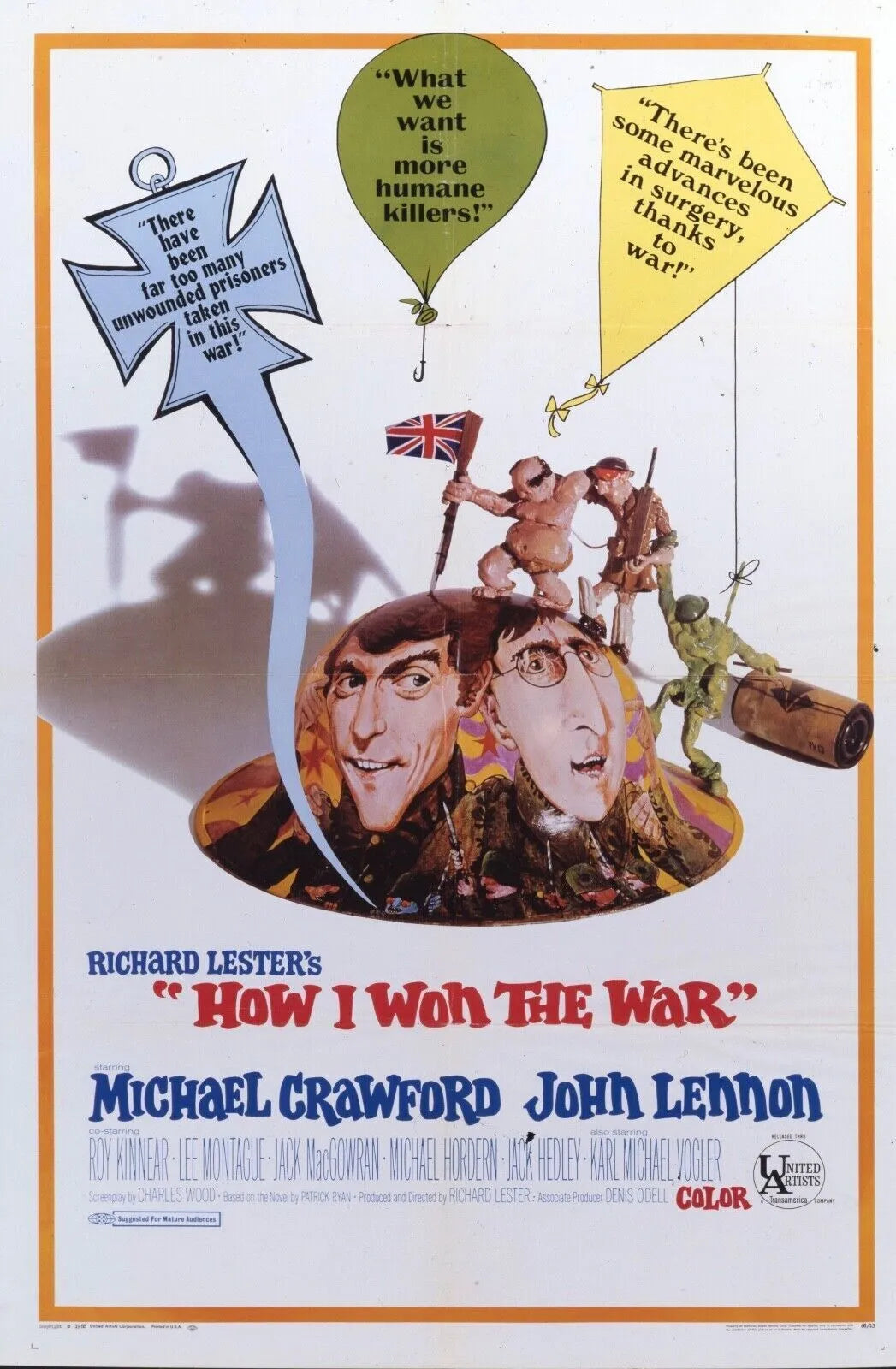 HOW I WON THE WAR – JOHN LENNON, 1967 – REPRO AFFICHE CINÉMA VINTAGE