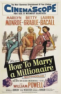 HOW TO MARRY A MILLIONAIRE - REPRO AFFICHE CINEMA VINTAGE HQ
