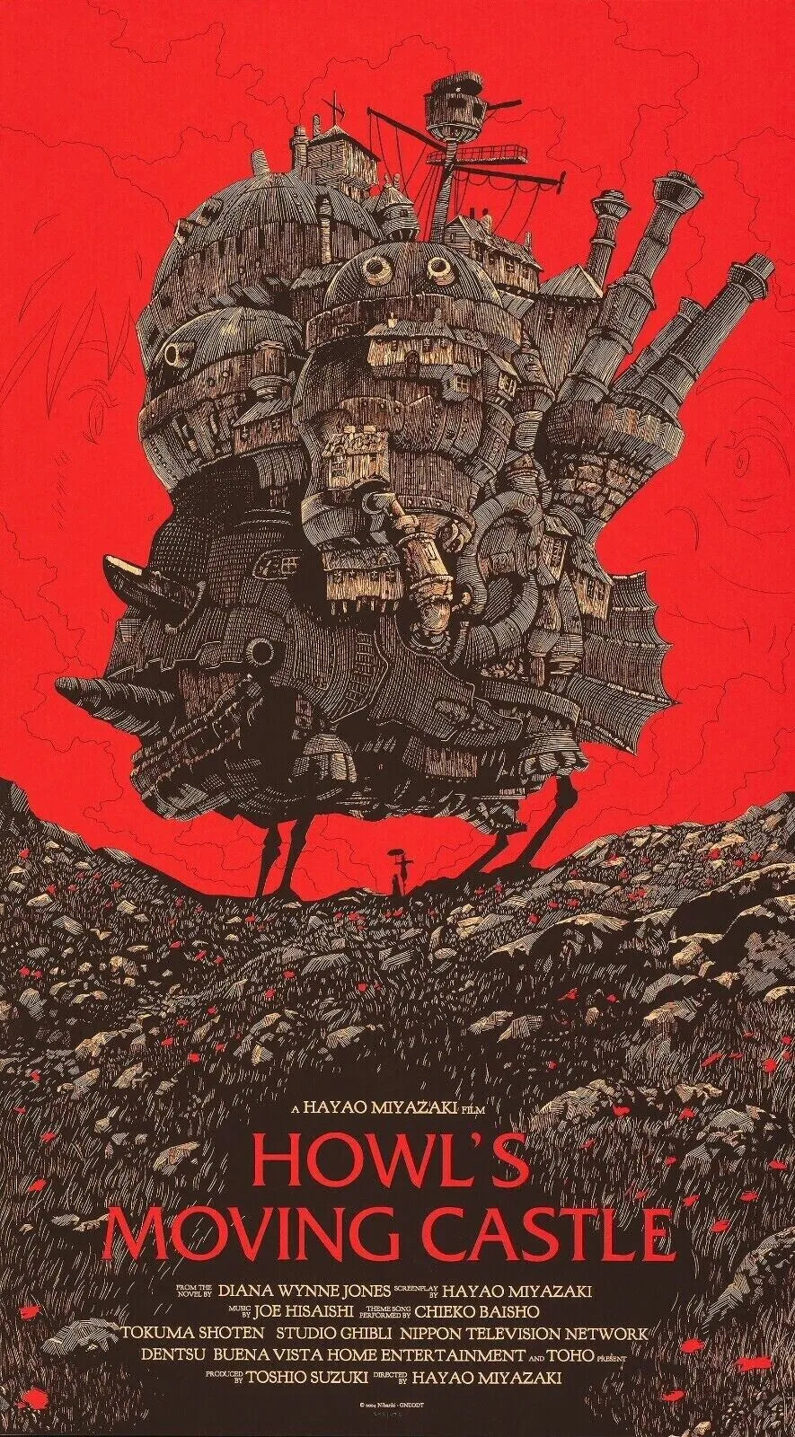 HOWL'S MOVING CASTLE, AFFICHE DE CINEMA VINTAGE HQ