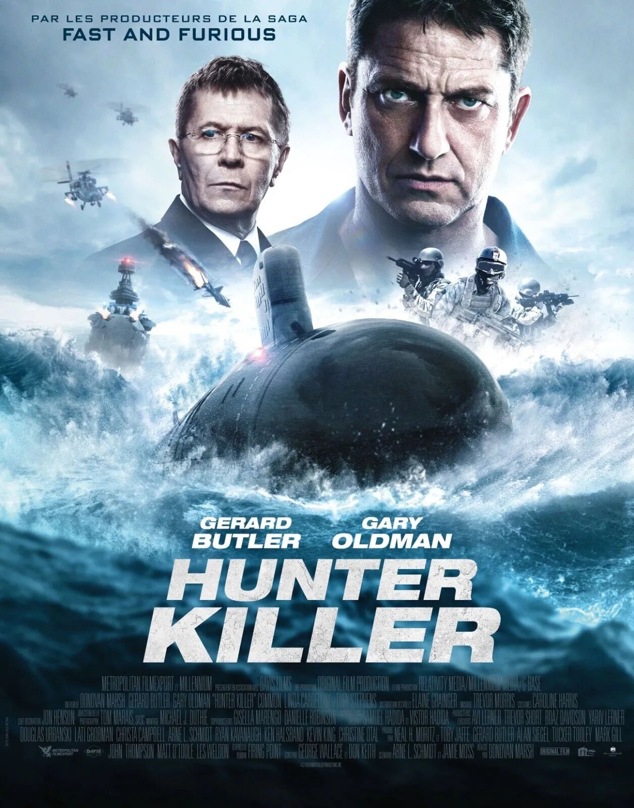 HUNTER KILLER – GERARD BUTLER, 2018 – REPRO AFFICHE CINÉMA VINTAGE