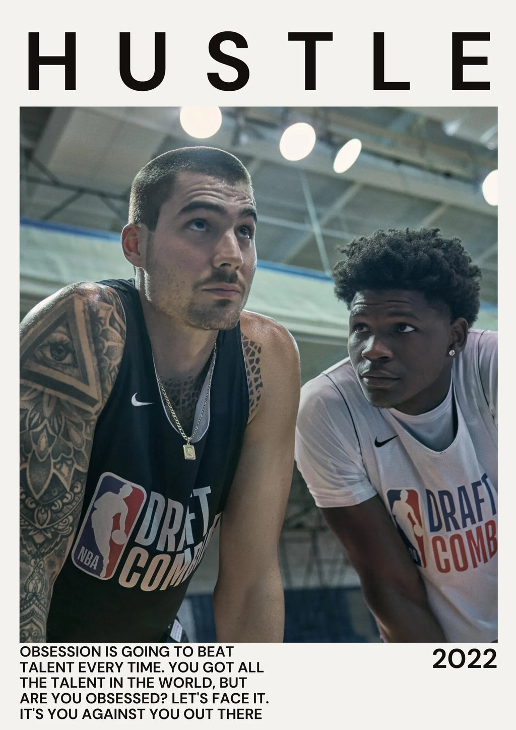 HUSTLE NETFLIX NBA MOVIE POSTER HQ ADAM SANDLER, BO CRUZ, ANTHONY EDWARDS