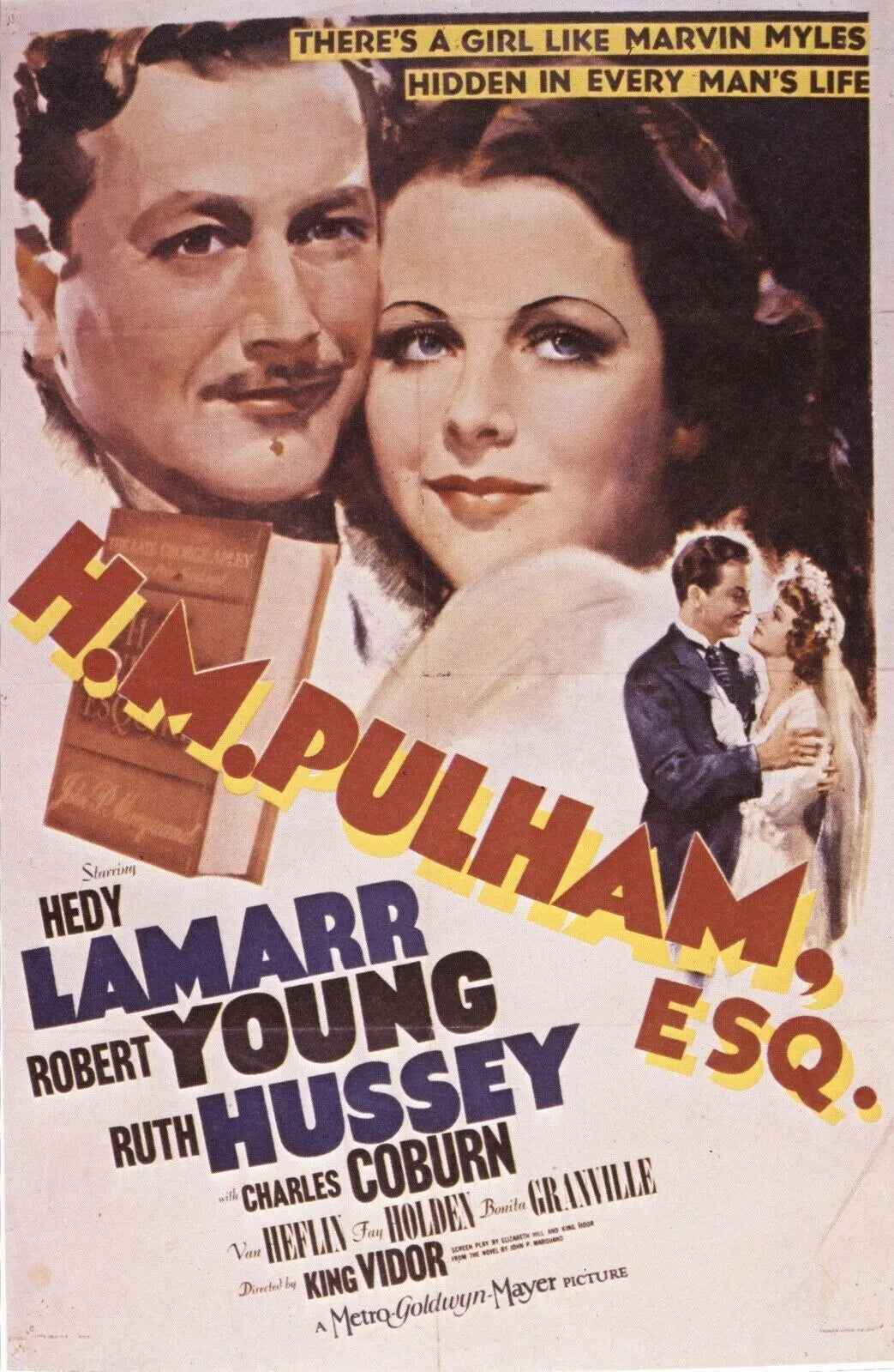 H.M PULHAM, ESQ, HEDY LAMARR, 1941, REPRO MOVIE POSTER, VINTAGE, HQ.