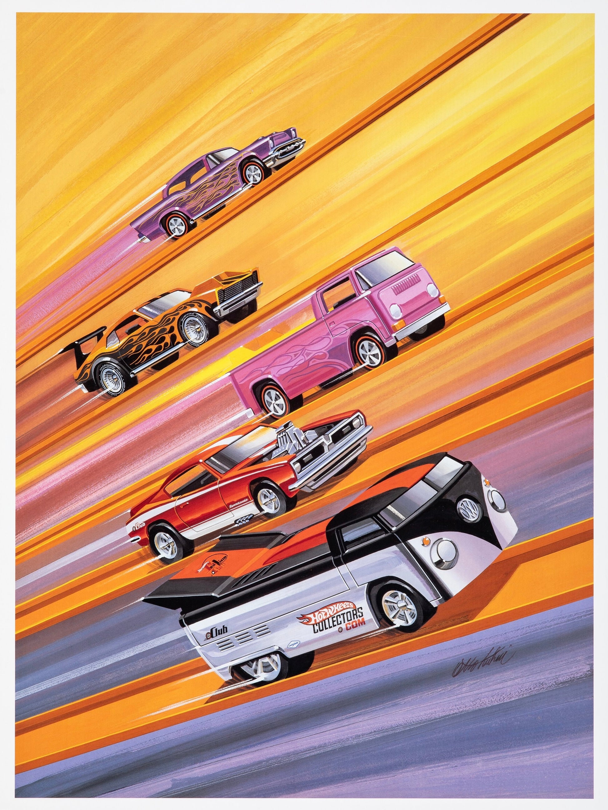 HOT WHEELS RED LINE CLUB – CAR ILLUSTRATION (2007) – HOT WHEELS – CUSTOM CAR ART POSTER – REPRODUCTION – HUB STUDIO POSTER – HQ