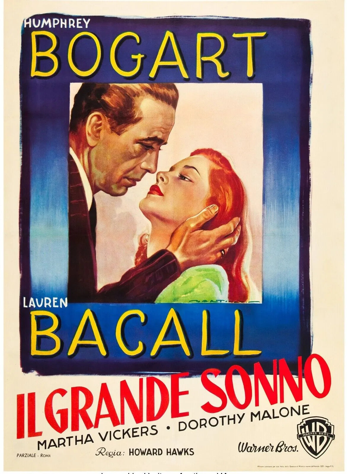 IL GRANDE SONNO, HUMPHREY BOGART, 1946, REPRO MOVIE POSTER, VINTAGE, HQ.