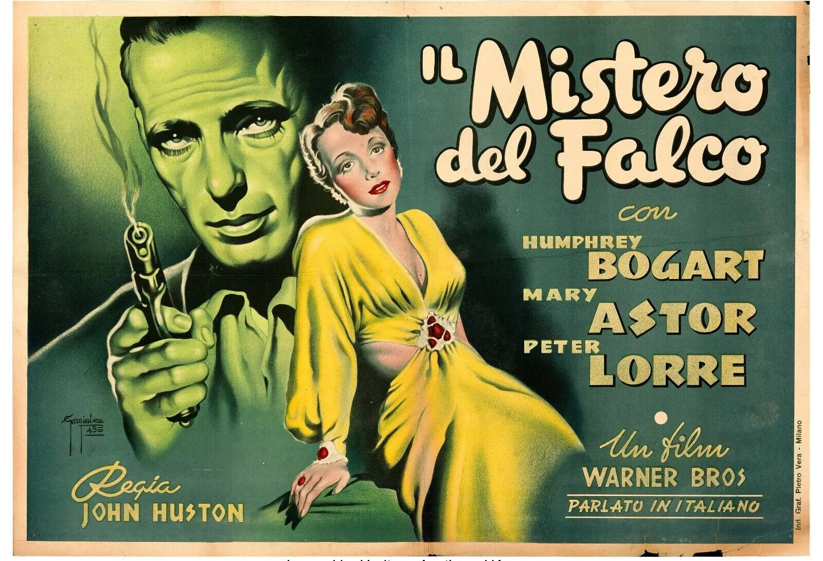 IL MISTERO DEL FALCO – HUMPHREY BOGART, 1941 – REPRO AFFICHE CINÉMA VINTAGE