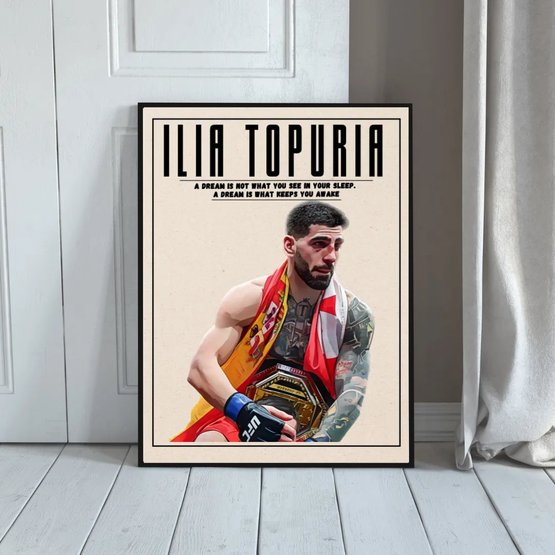 ILIA TOPURIA, UFC, 2024, REPRO SPORT POSTER, VINTAGE, HQ.
