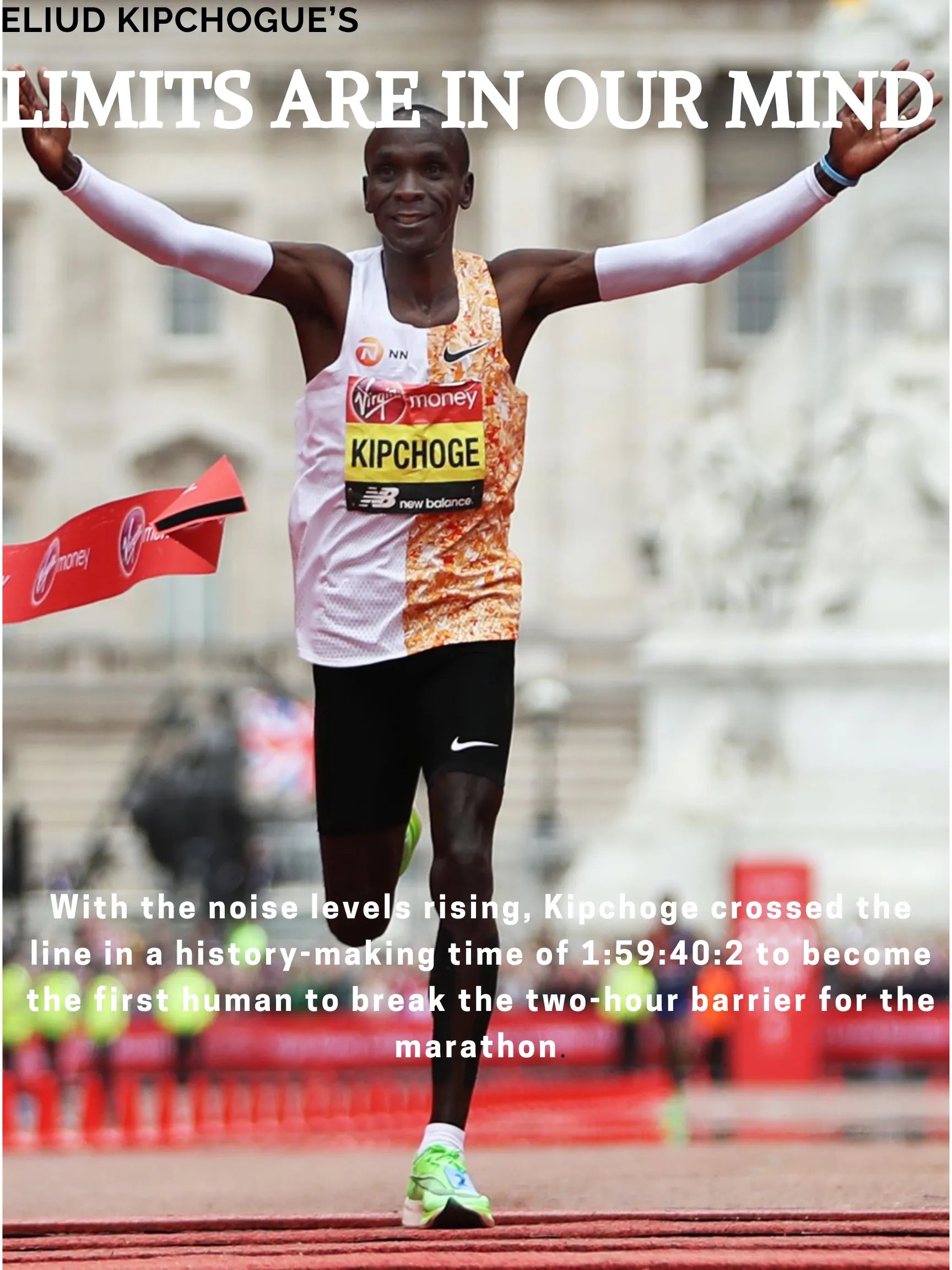 LOS LÍMITES ESTÁN EN NUESTRA MENTE CARTEL PUBLICITARIO VINTAGE HQ ELIUD KIPCHOGUE