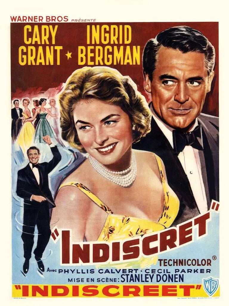 INDISCRET, CARY GRANT, 1958, REPRO MOVIE POSTER, VINTAGE, HQ.