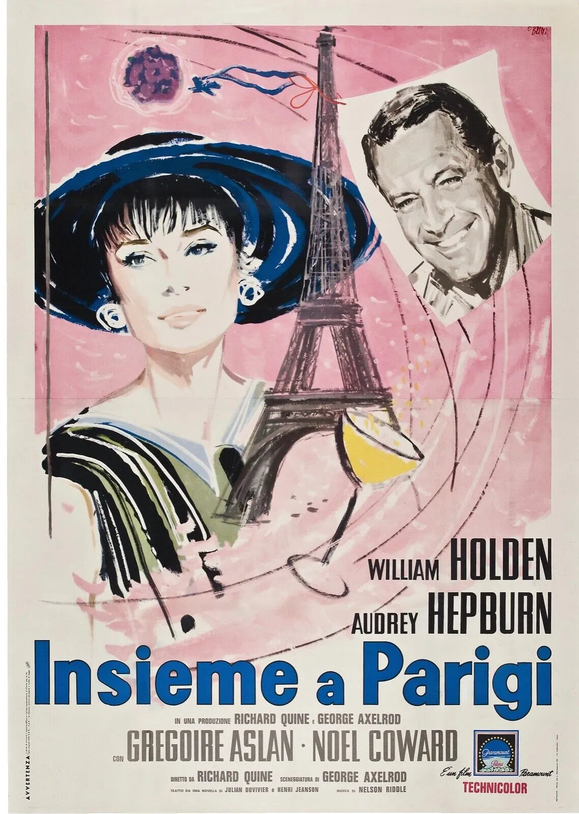 INSIEME A PARIGI, AUDREY HEPBURN, 1964, REPRO MOVIE POSTER, VINTAGE, HQ.