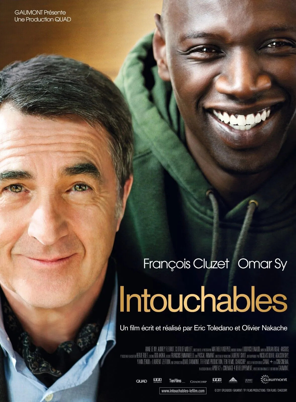 INTOUCHABLES, FRANÇOIS CLUZET, 2011, REPRO MOVIE POSTER, VINTAGE, HQ.