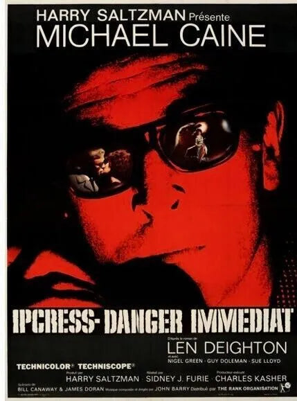 IPCRESS-DANGER IMMÉDIAT, MICHAEL CAINE, 1965, REPRO MOVIE POSTER, VINTAGE, HQ.